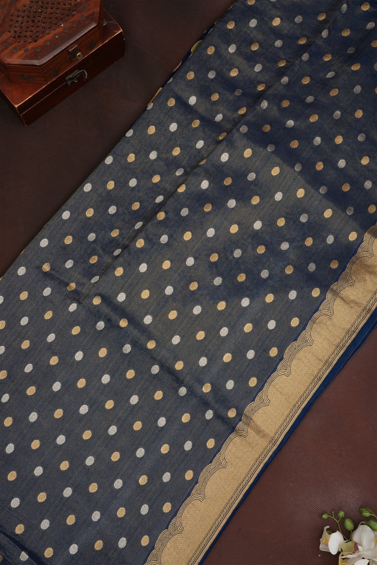 Banarasi Banaras Silk Dark Blue Saree