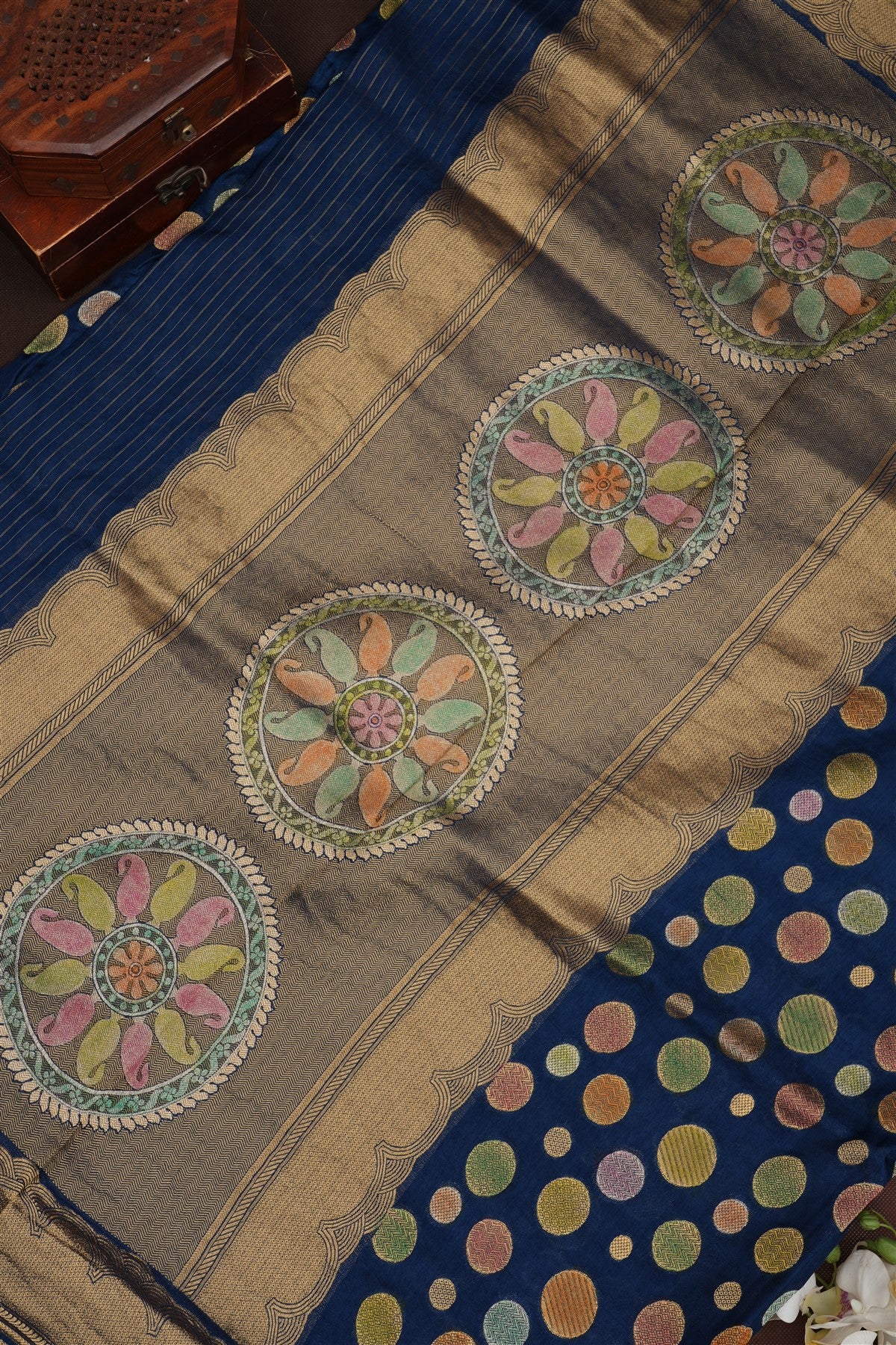 Banarasi Banaras Silk Dark Blue Saree