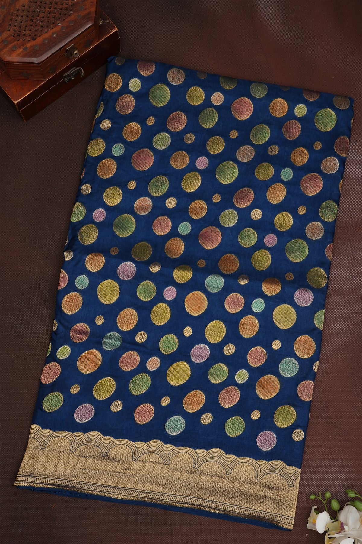 Banarasi Banaras Silk Dark Blue Saree