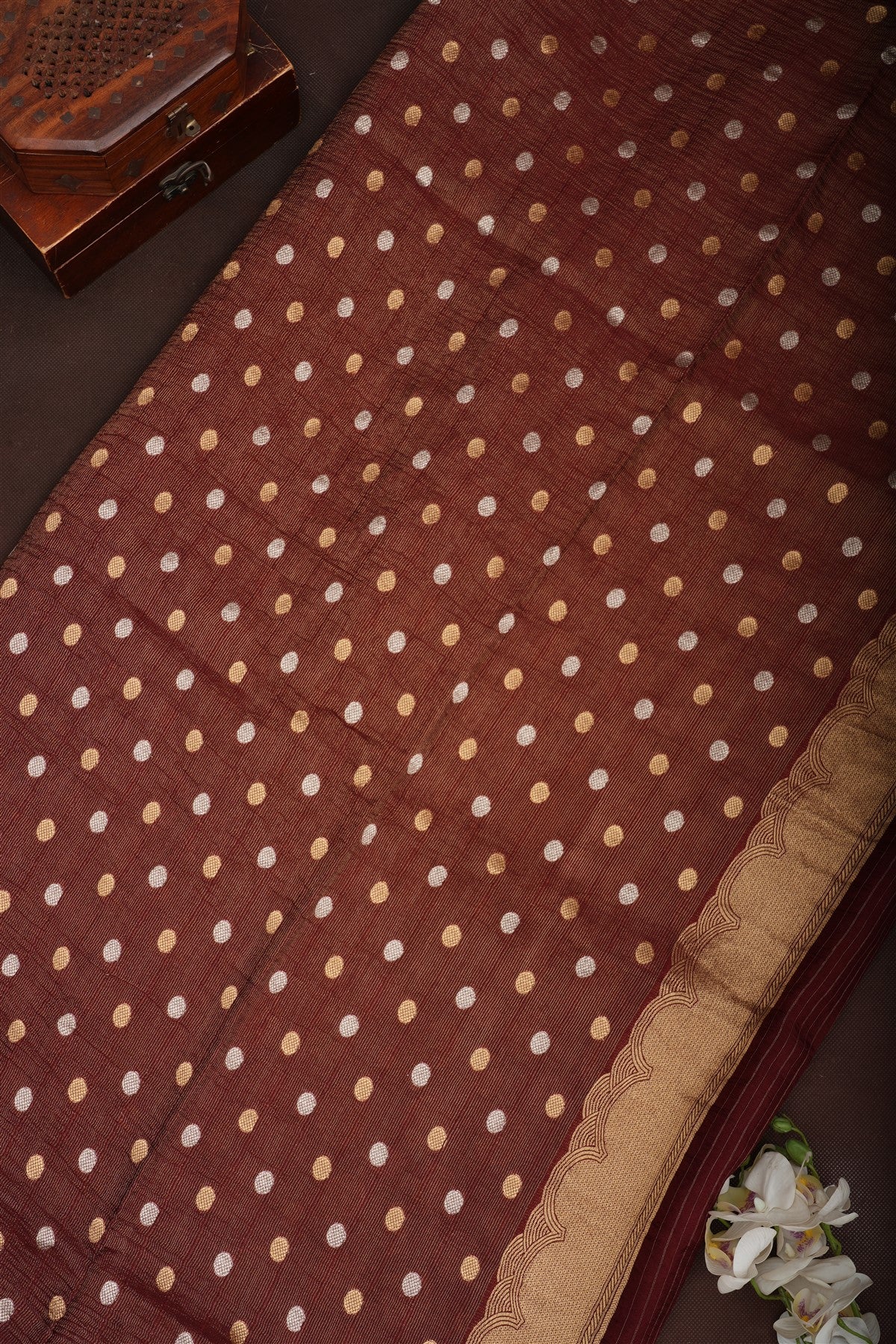 Banarasi Banaras Silk Dark Maroon Saree