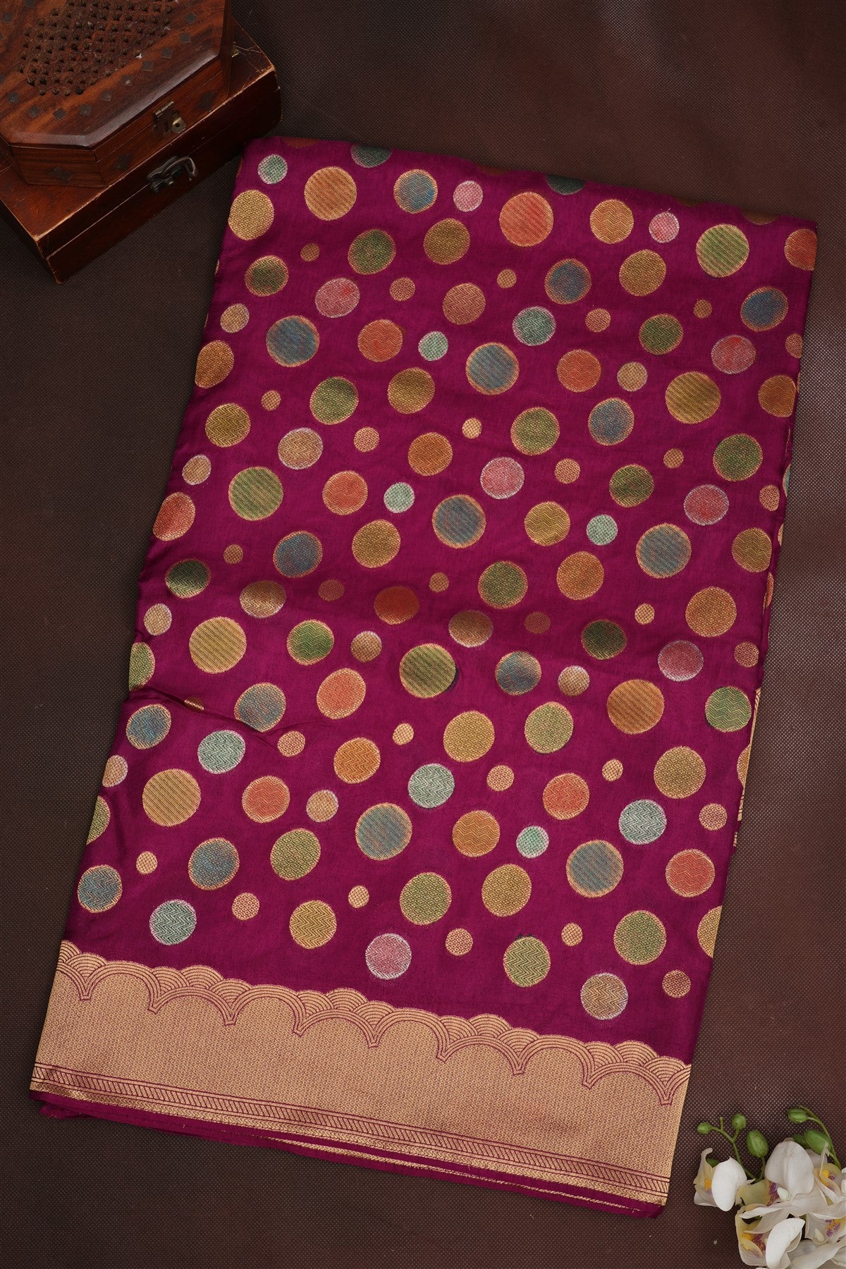 Banarasi Banaras Silk Dark Purple Saree