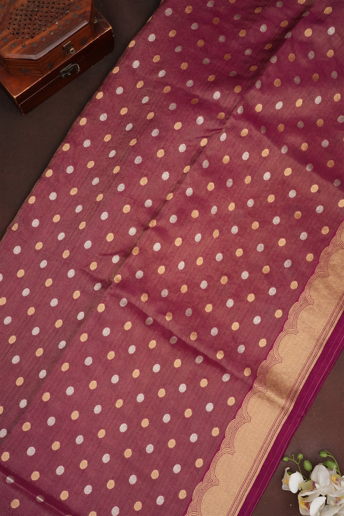 Banarasi Banaras Silk Dark Purple Saree