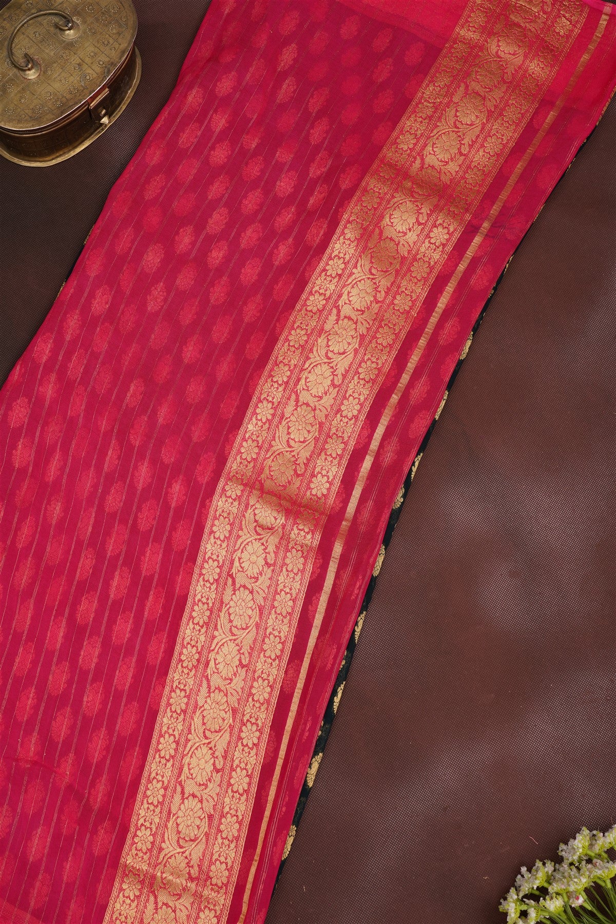 Banarasi Georgette Bottle Green Saree
