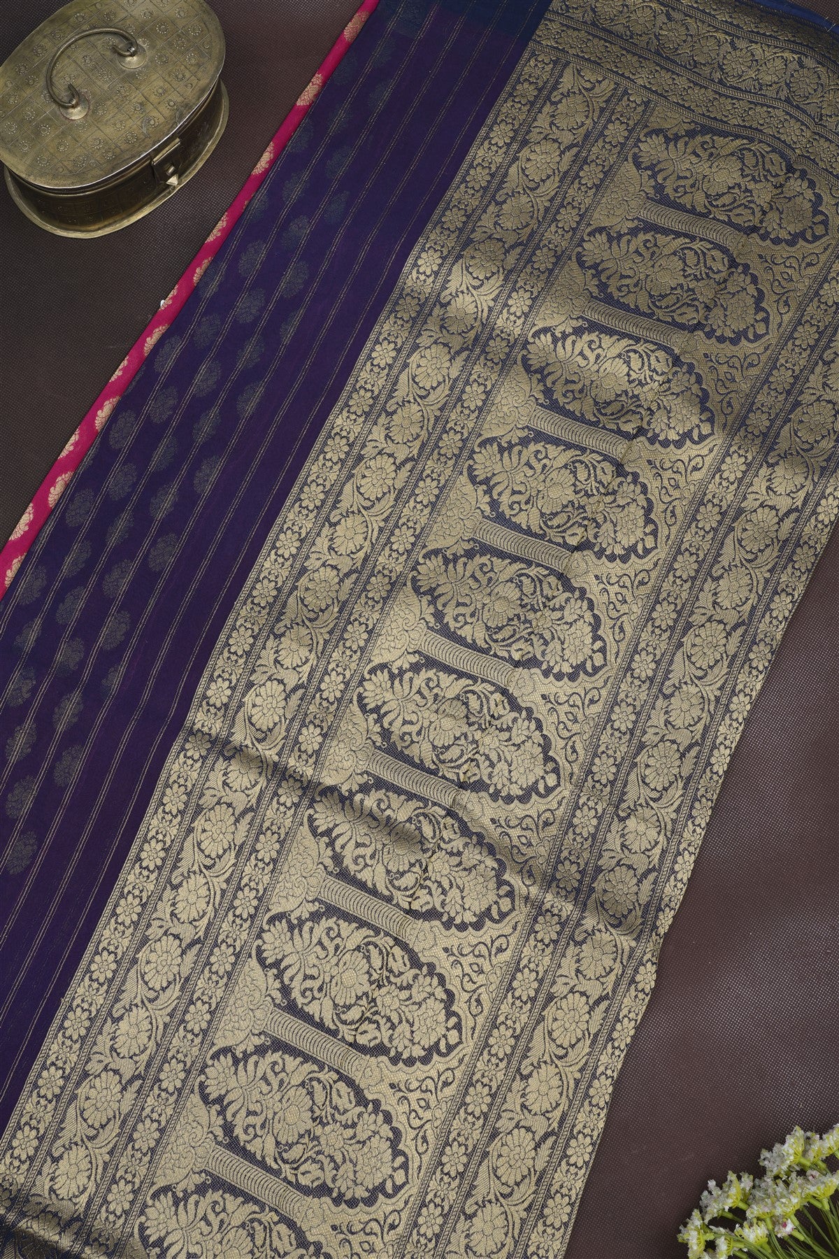 Banarasi Georgette Dark Pink Saree
