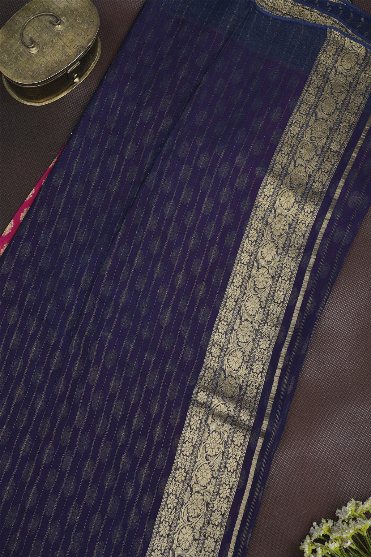 Banarasi Georgette Dark Pink Saree