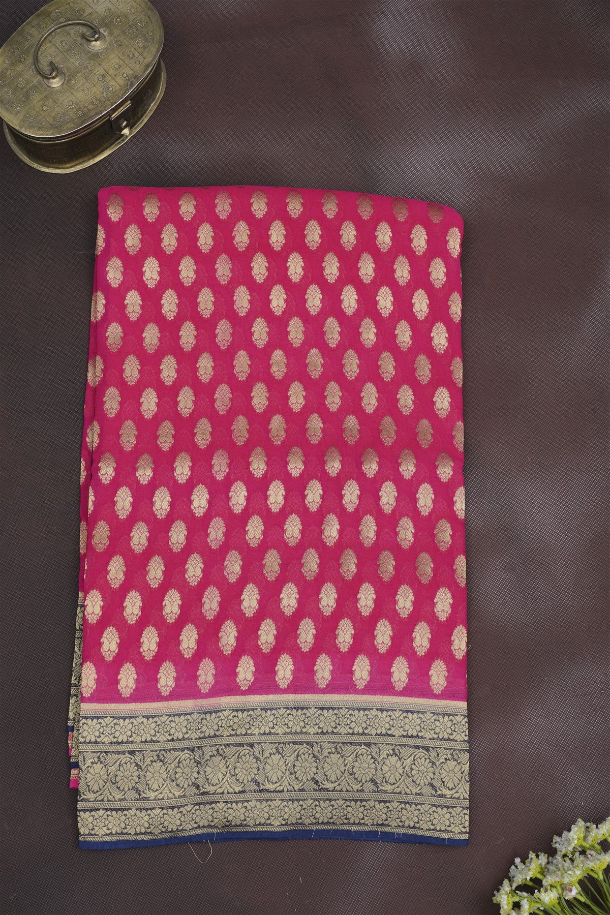 Banarasi Georgette Dark Pink Saree