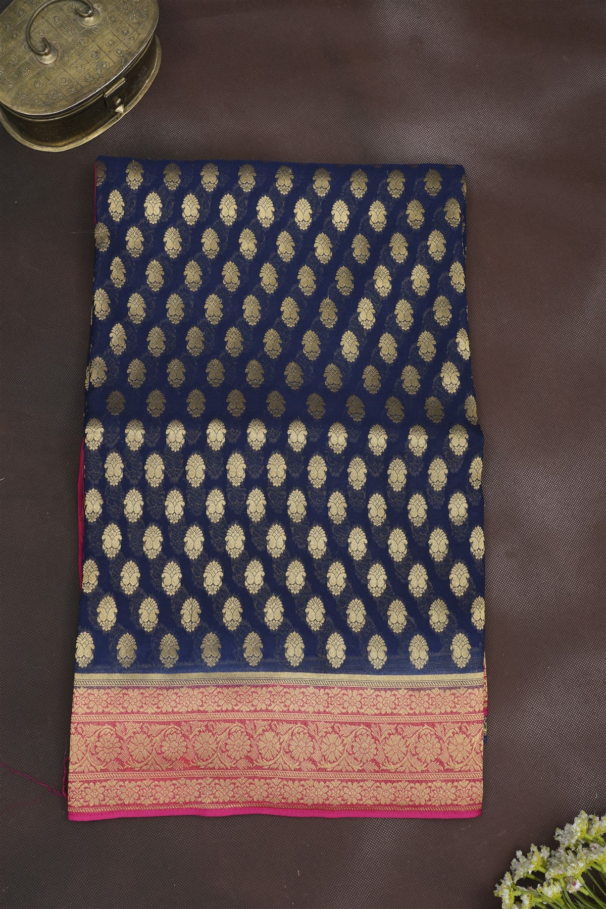 Banarasi Georgette Navy Blue Saree