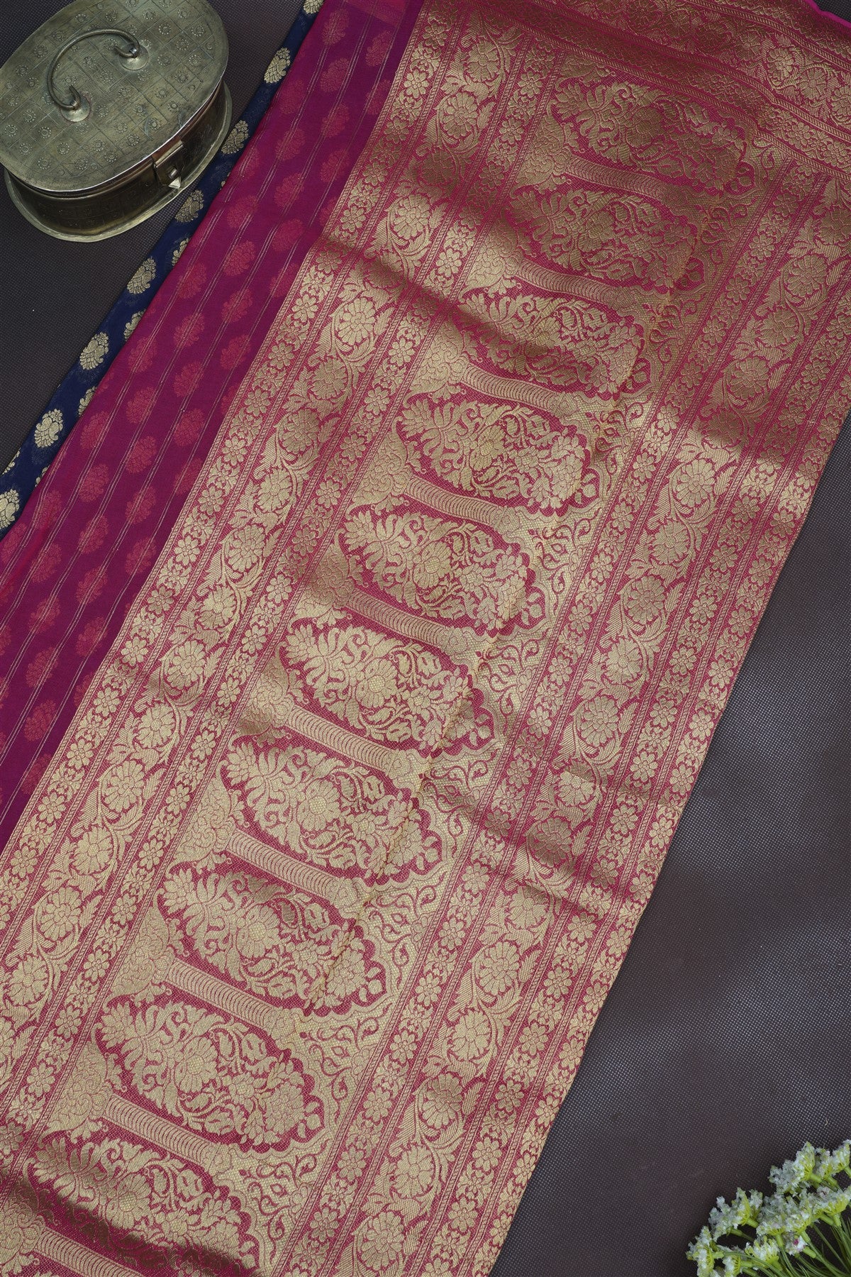 Banarasi Georgette Navy Blue Saree