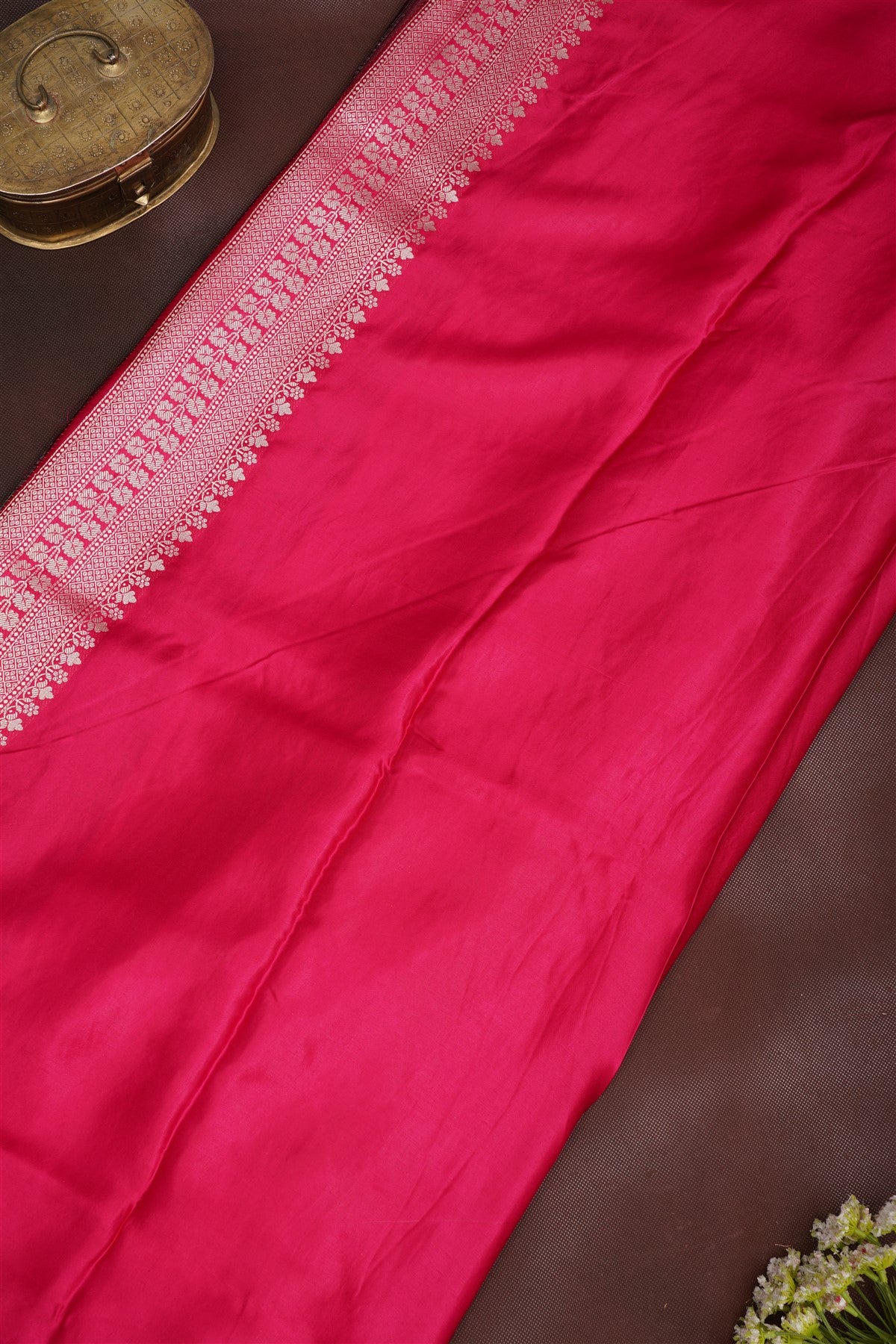Banarasi Viscose Satin Dark Purple Saree