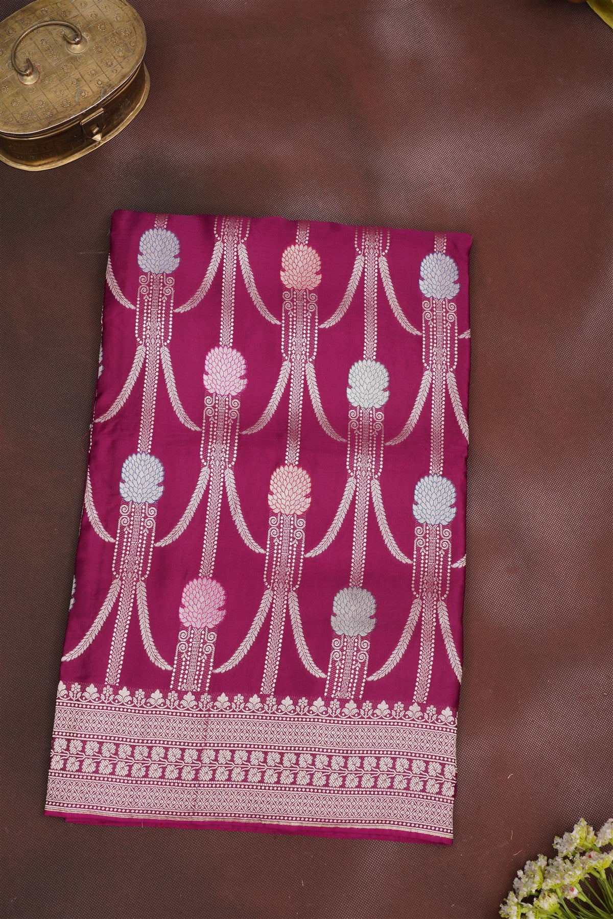 Banarasi Viscose Satin Purple Saree