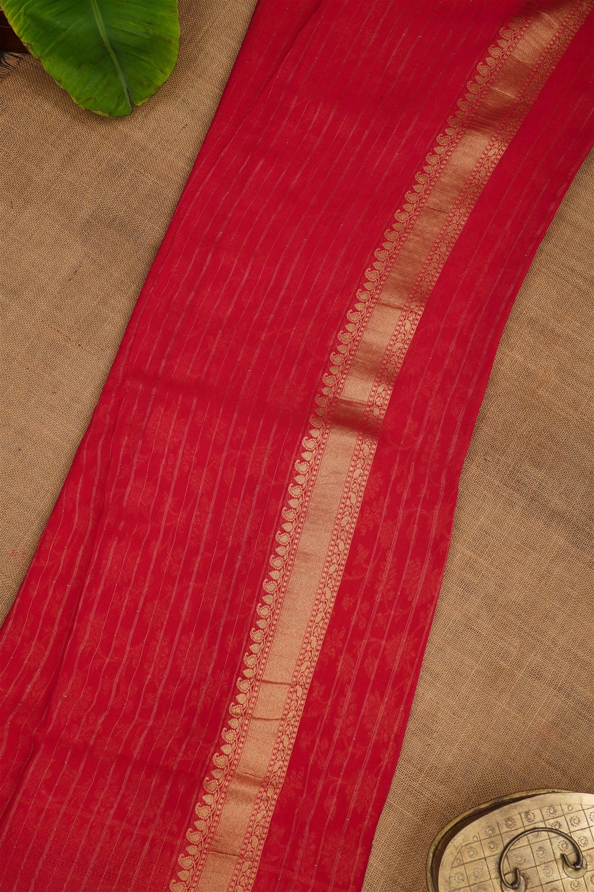 Banarasi Georgette Dark Orange Saree