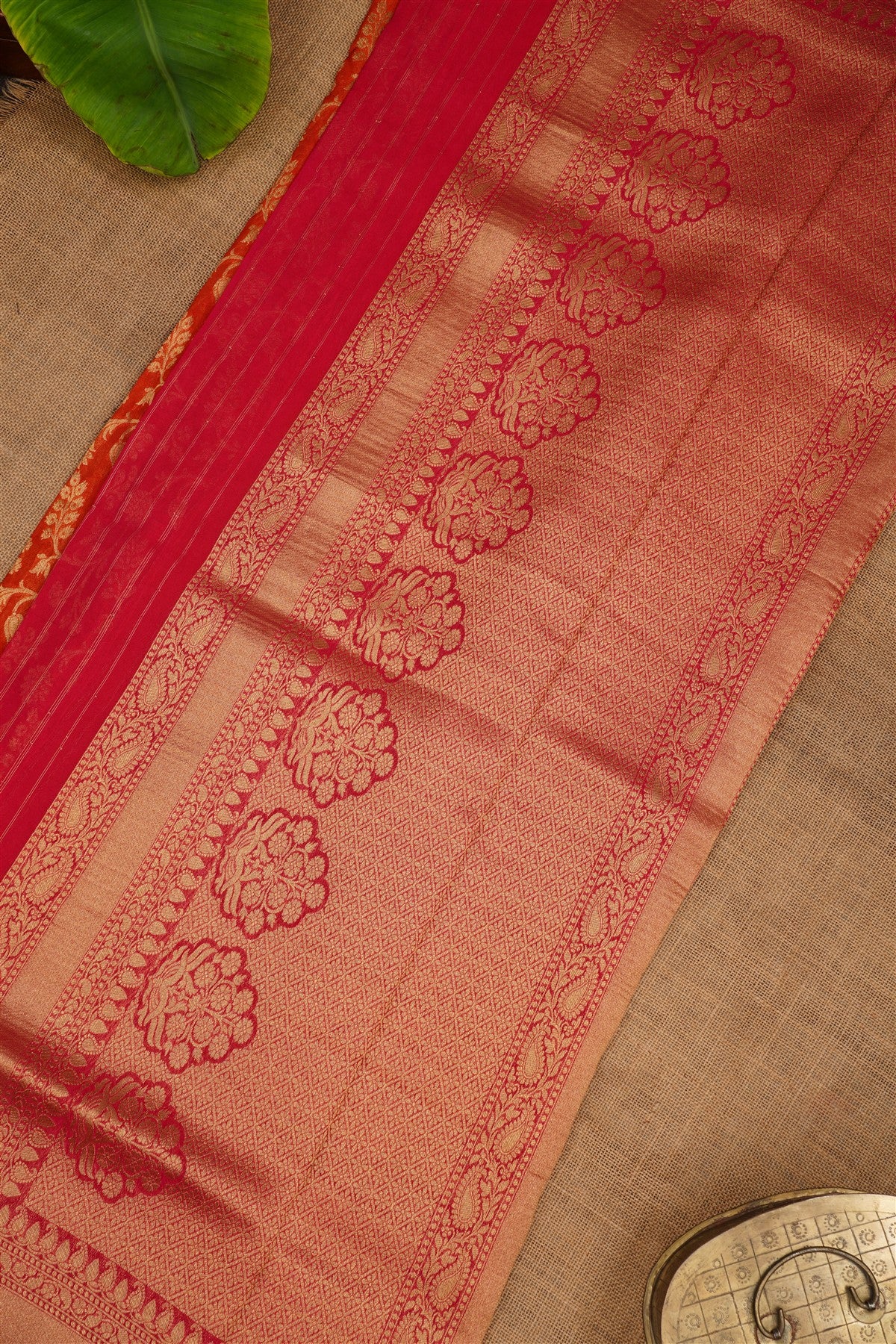 Banarasi Georgette Dark Orange Saree