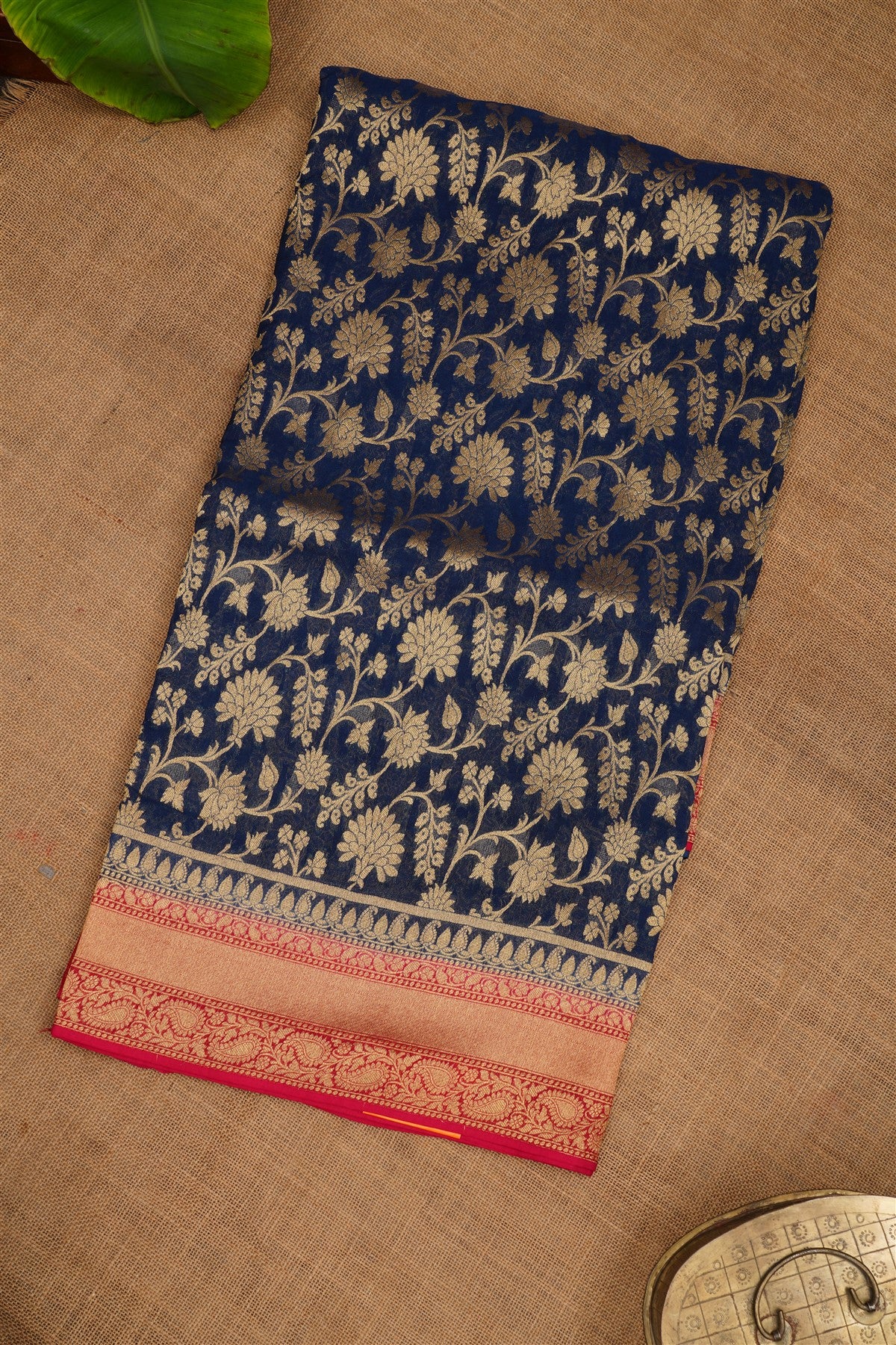 Banarasi Georgette Navy Blue Saree