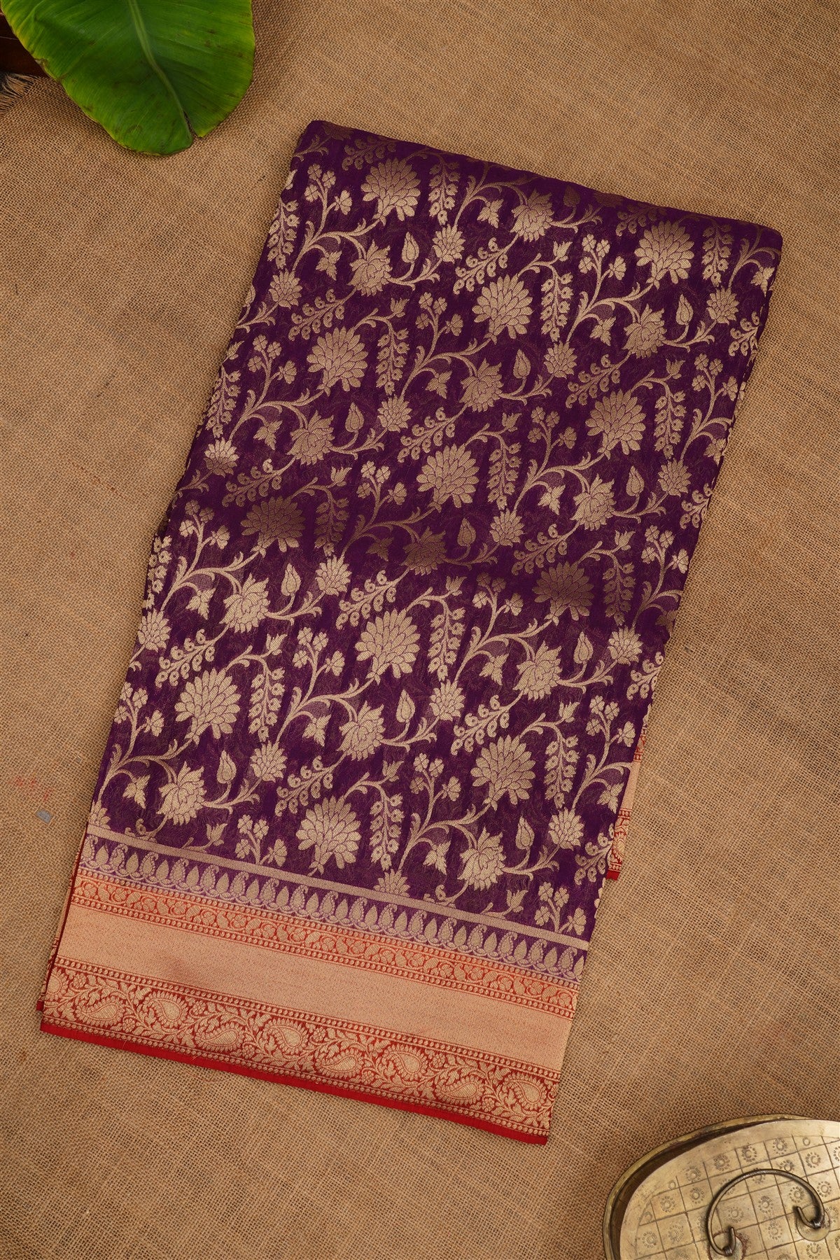 Banarasi Georgette Purple Saree