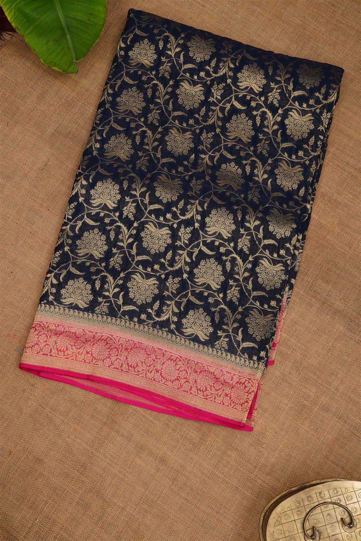 Banarasi Georgette Navy Blue Saree