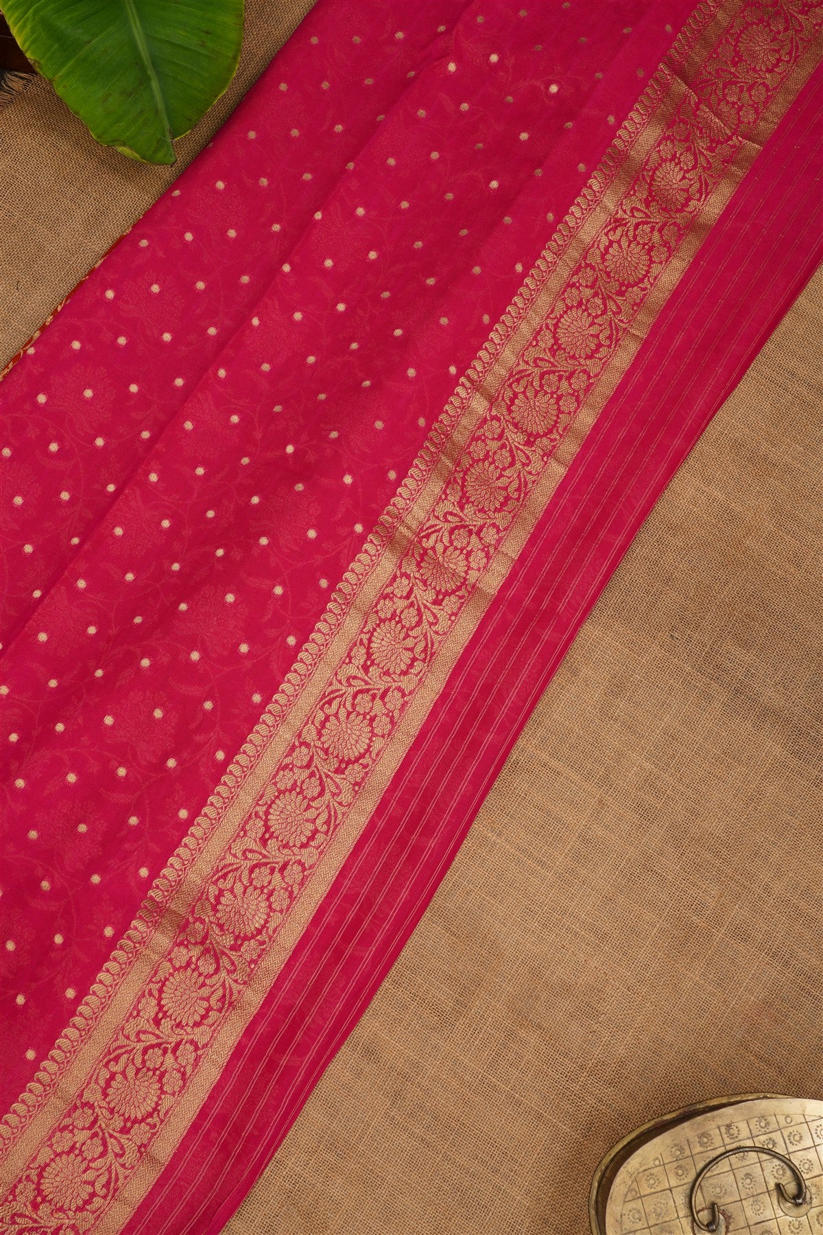 Banarasi Georgette Rust Saree