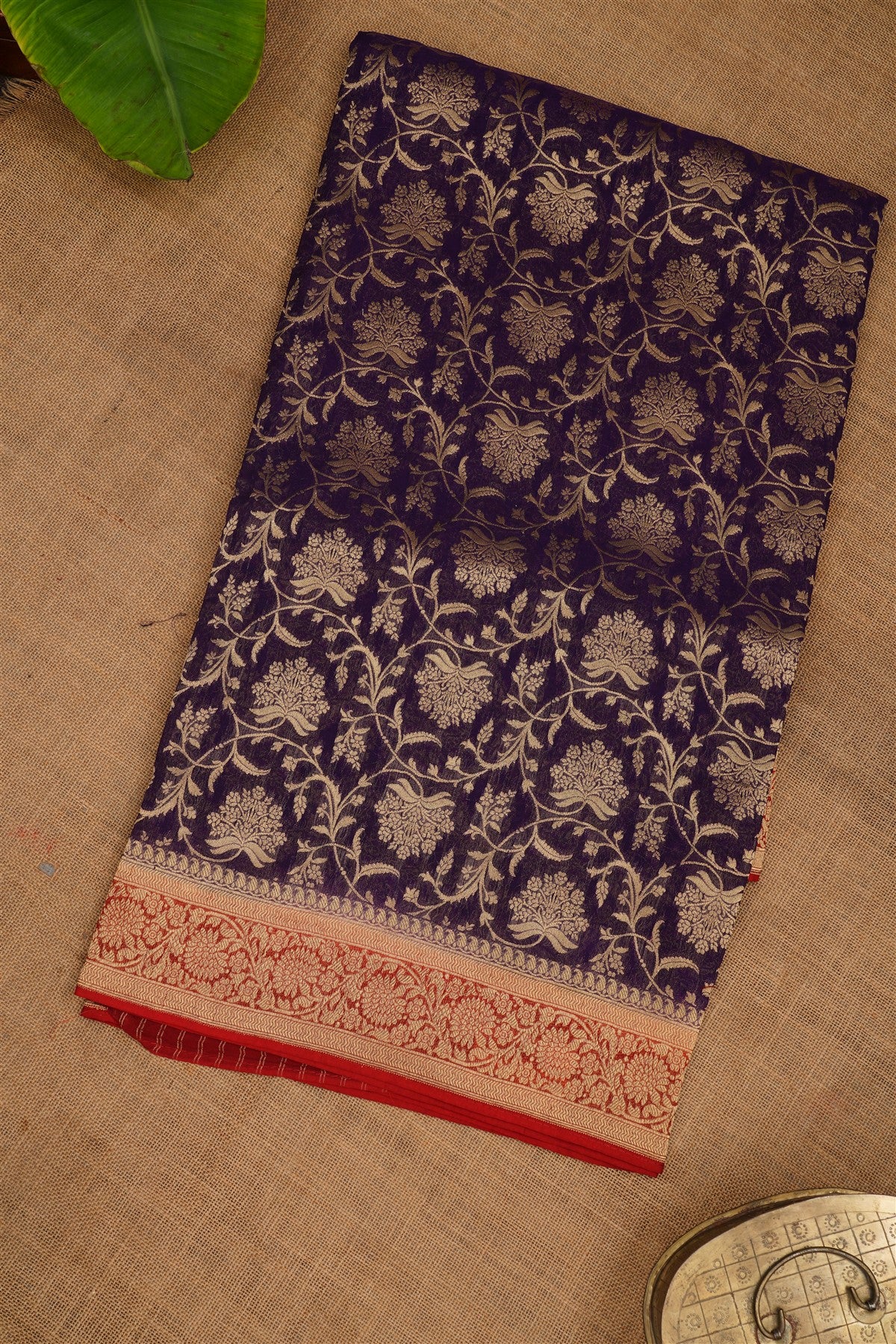 Banarasi Georgette Violet Saree