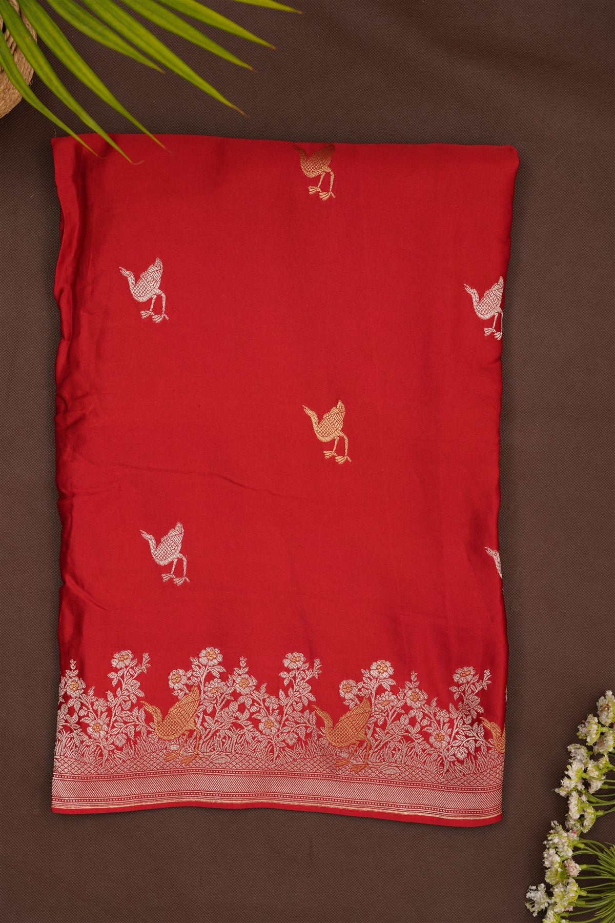Banarasi Mashru Maroon Saree