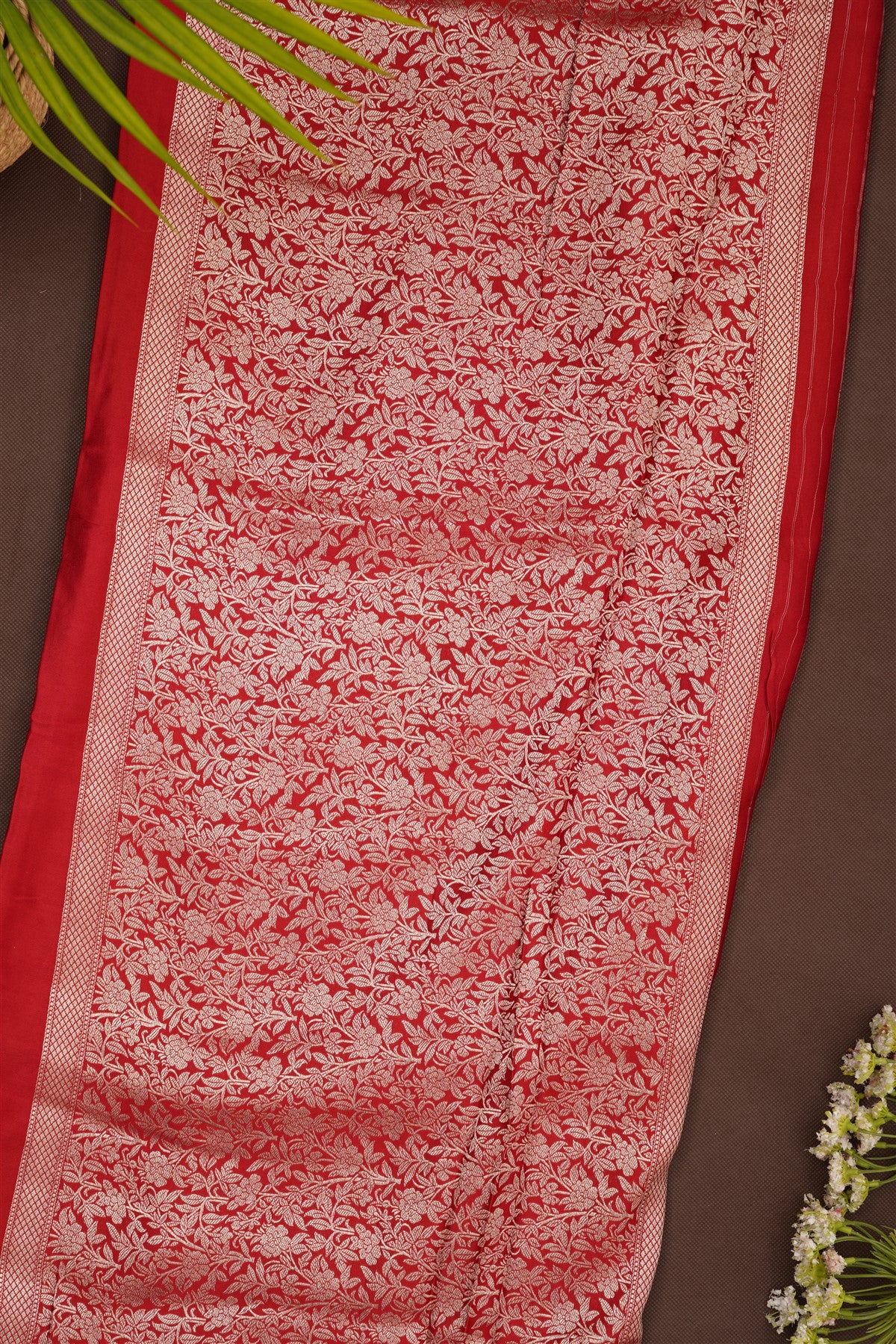 Banarasi Mashru Maroon Saree