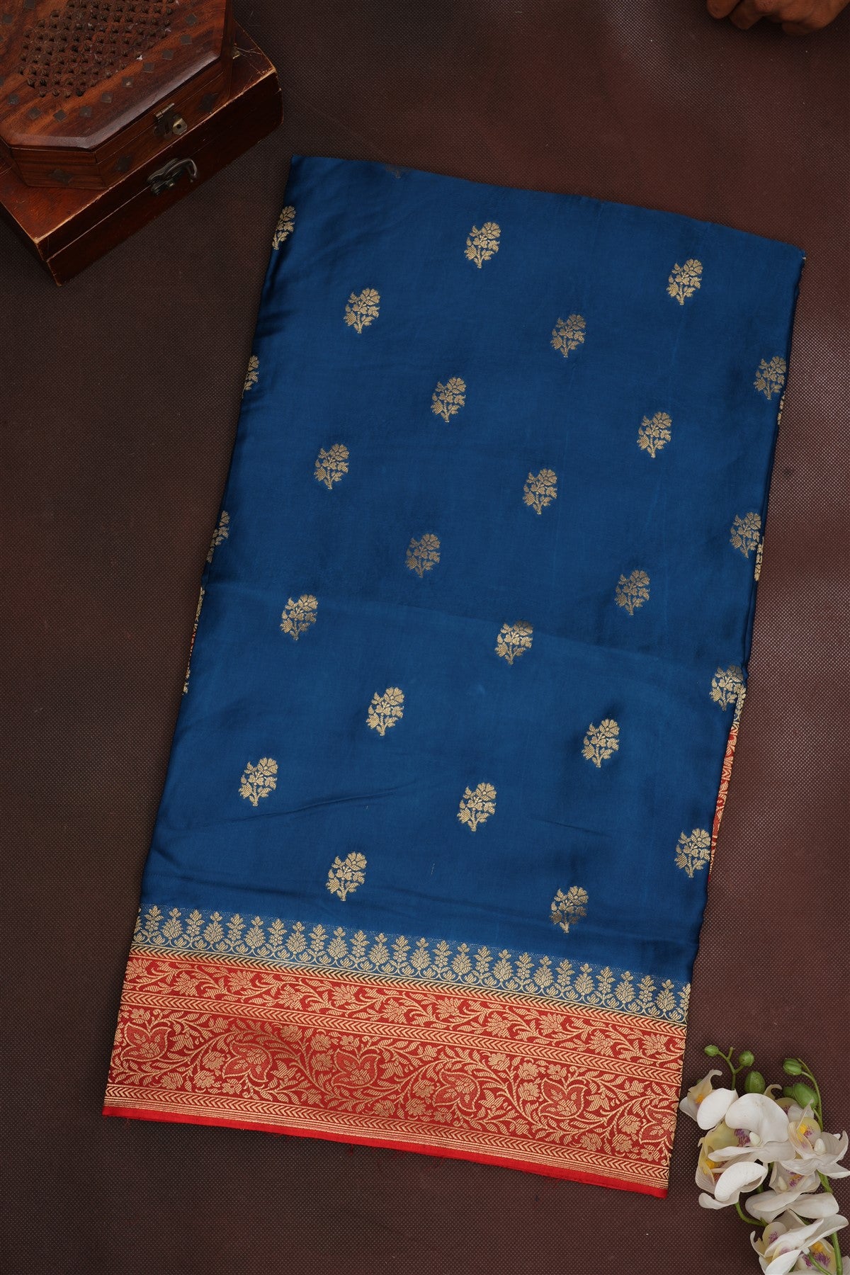 Banarasi Mashru Dark Blue Saree