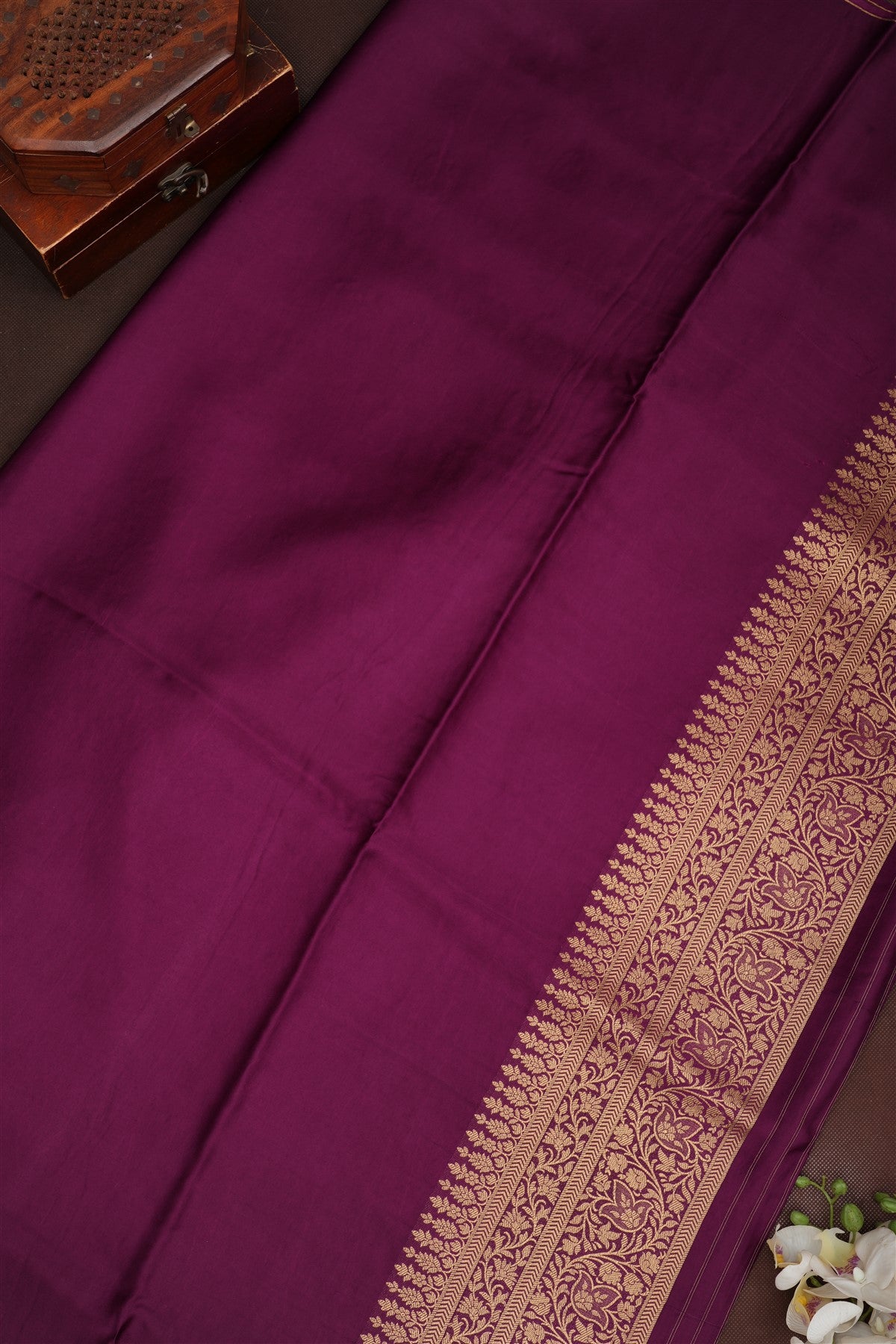 Banarasi Mashru Maroon Saree