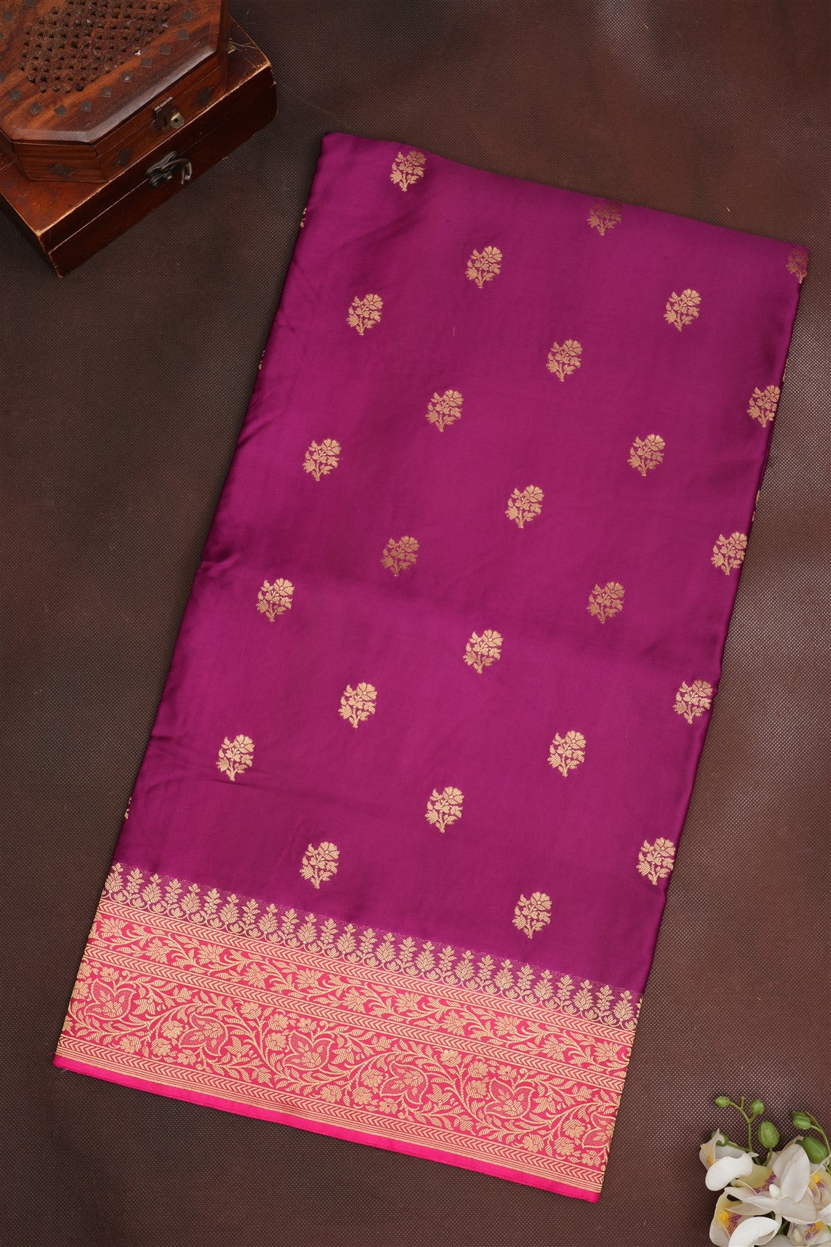 Banarasi Mashru Purple Saree