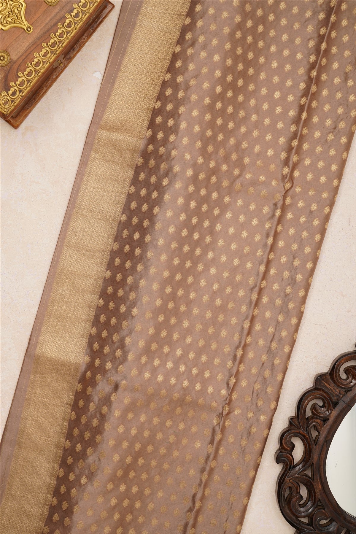 Banarasi Viscose Satin Dark Green Saree