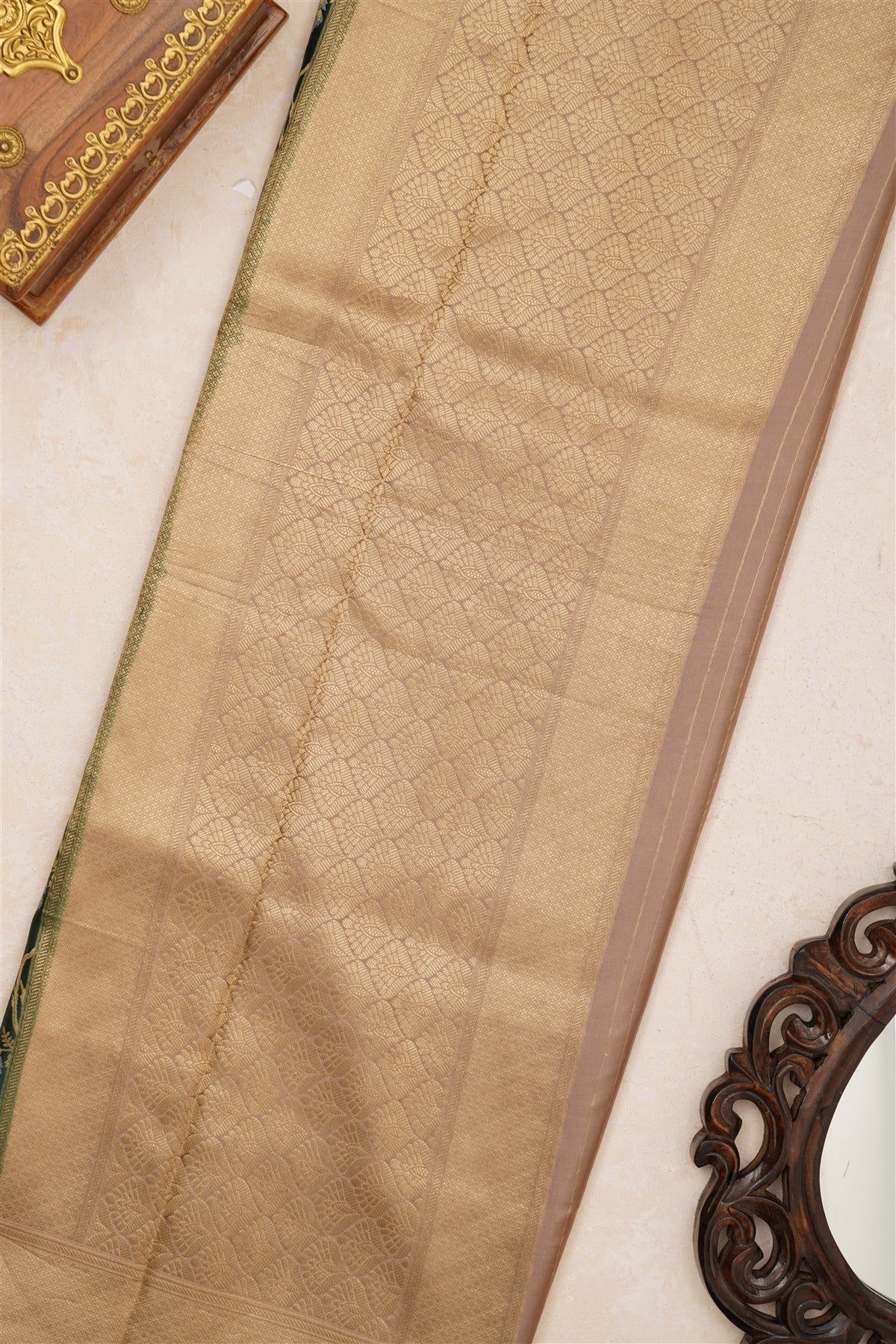 Banarasi Viscose Satin Dark Green Saree
