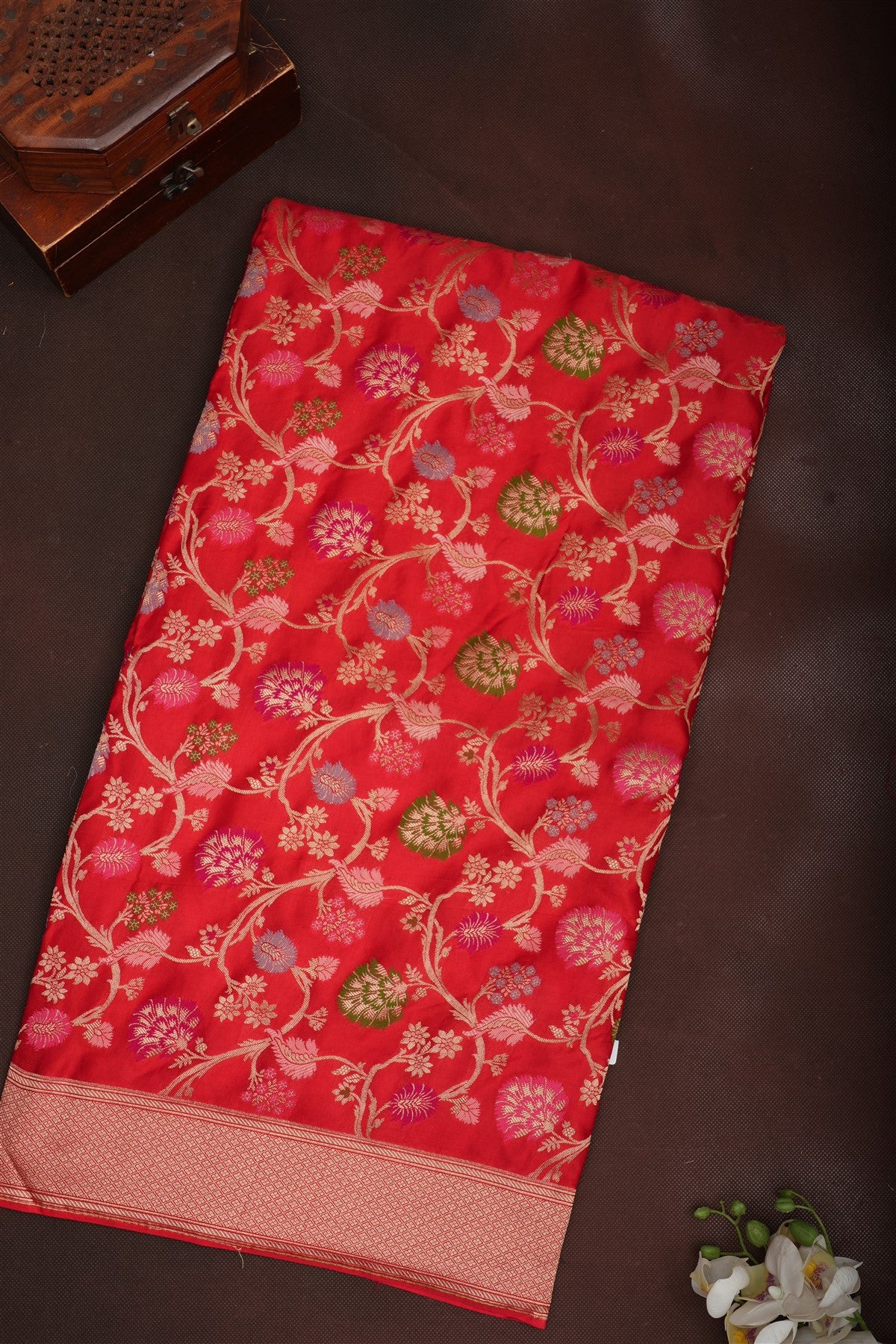 Banarasi Viscose Satin Maroon Saree