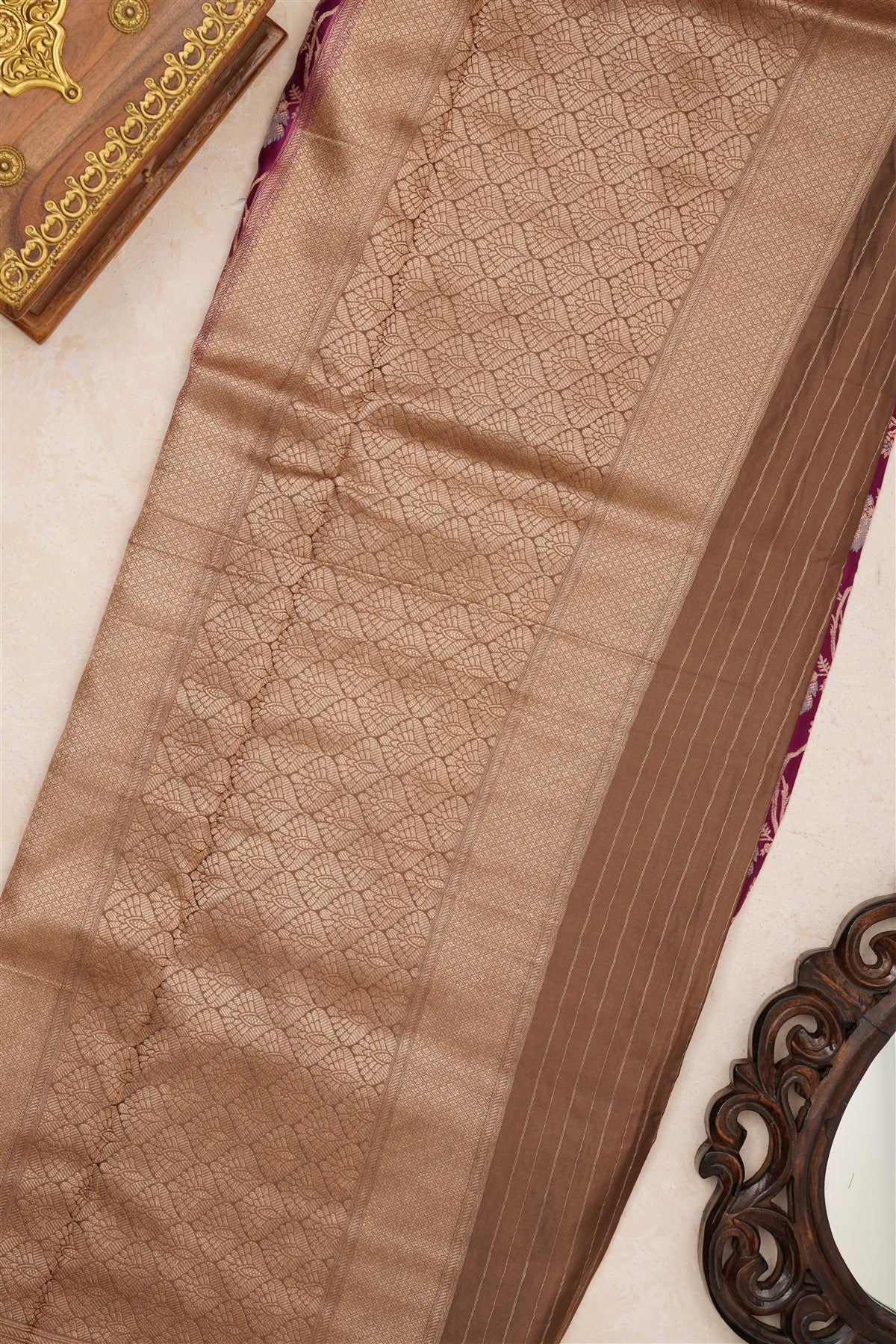 Banarasi Viscose Satin Purple Saree