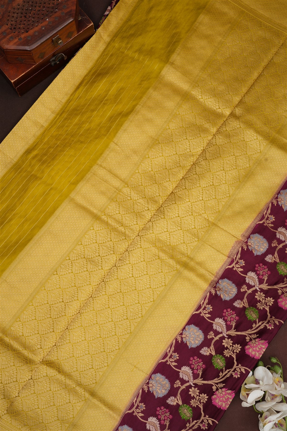 Banarasi Viscose Satin Purple Saree