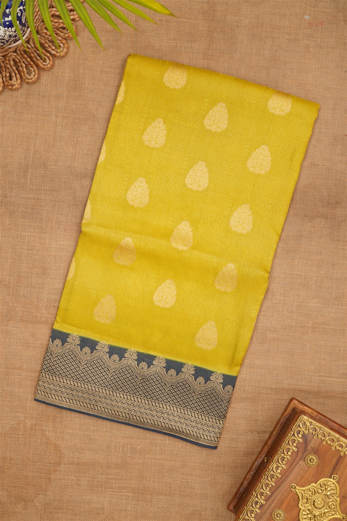 Banarasi Tissue Silk Lime Green Saree