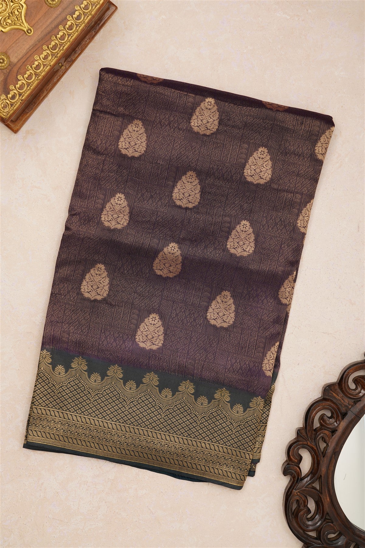 Banarasi Tissue Silk Navy Blue Saree