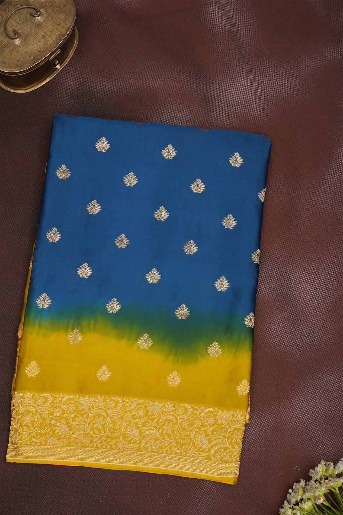 Banarasi Mashru Dark Blue Saree