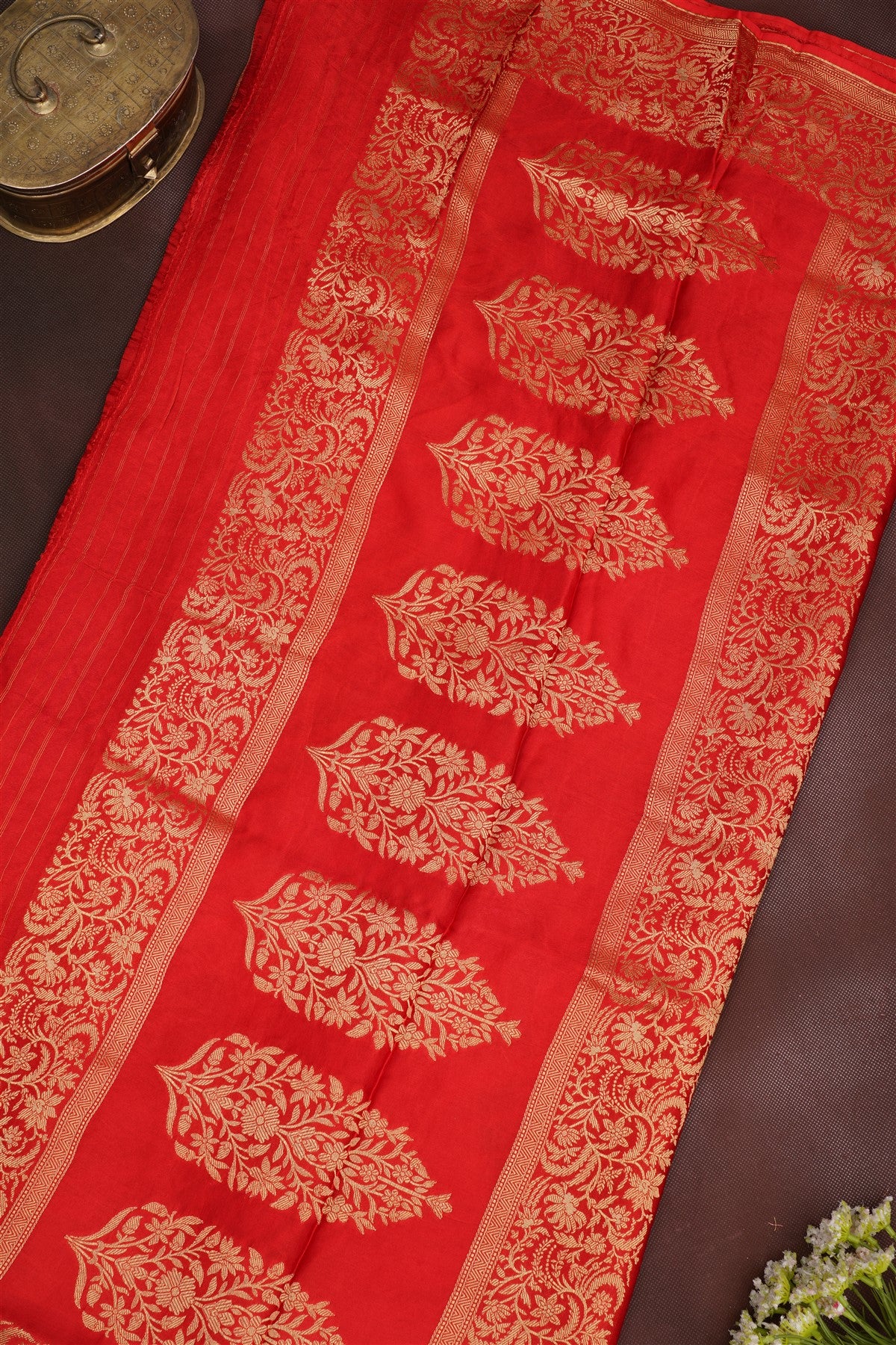 Banarasi Mashru Dark Pink Saree