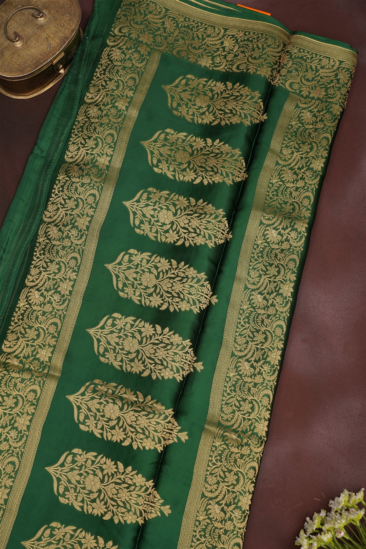 Banarasi Mashru Light Green Saree
