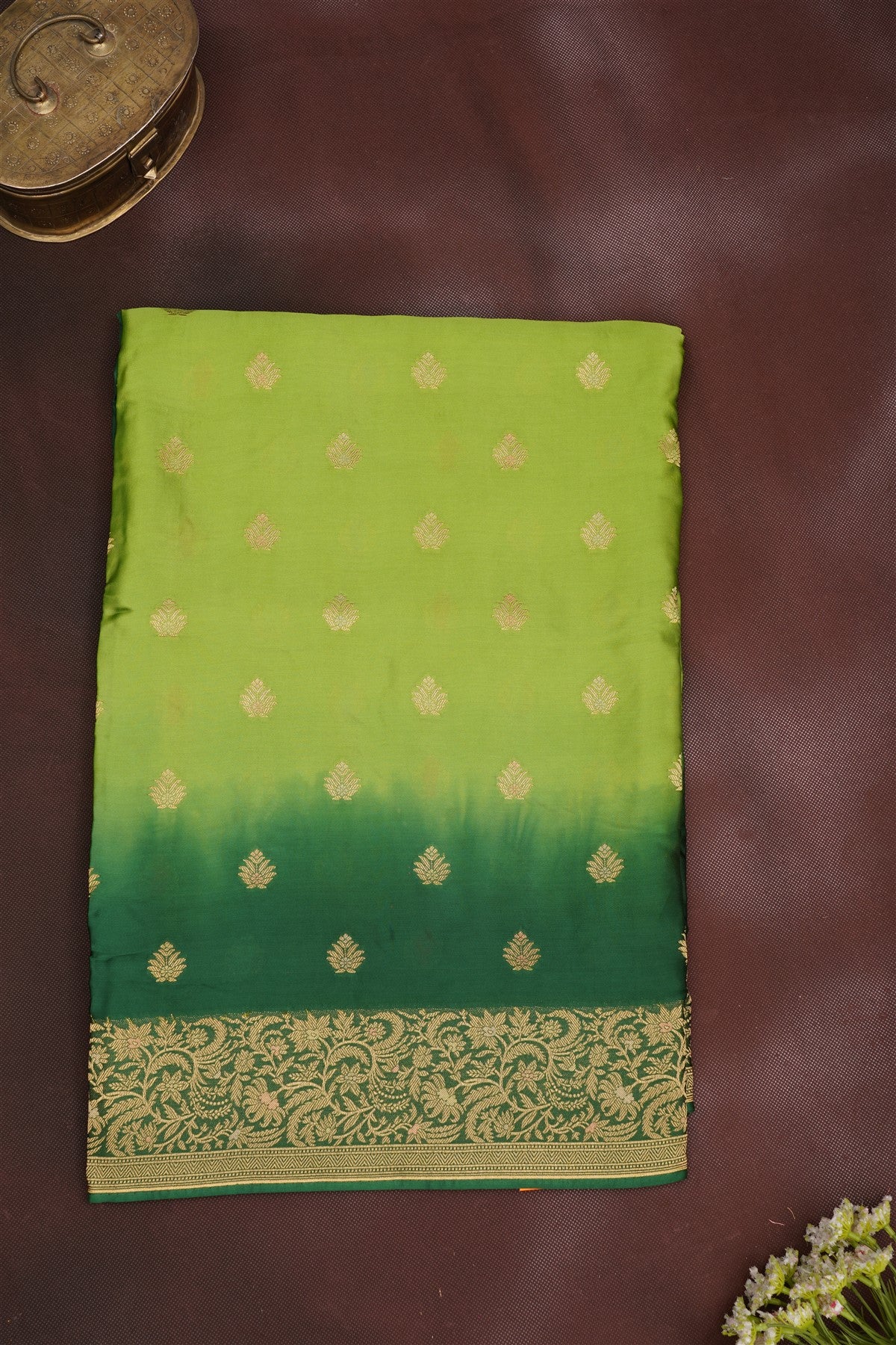 Banarasi Mashru Light Green Saree