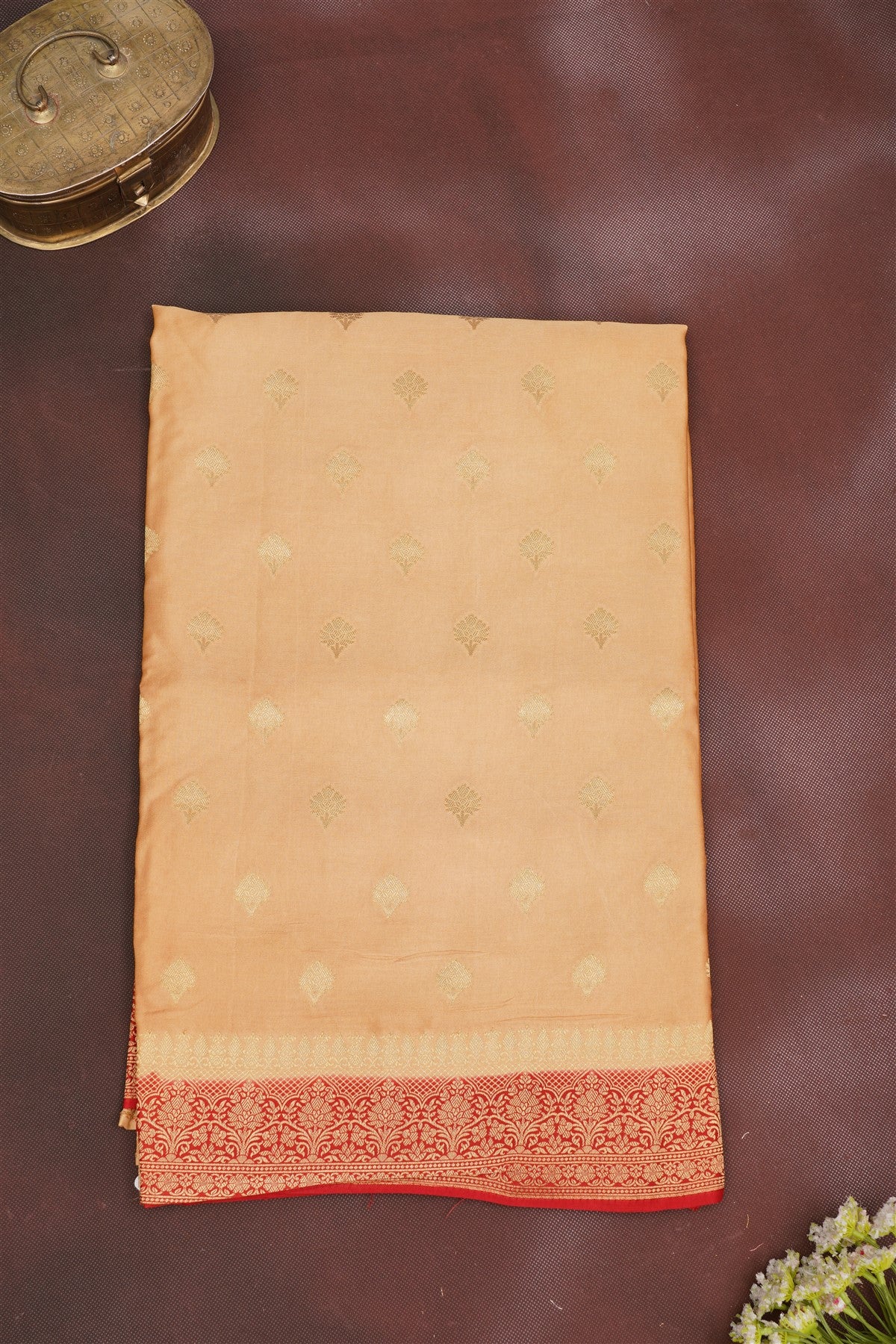 Banarasi Mashru Beige Saree