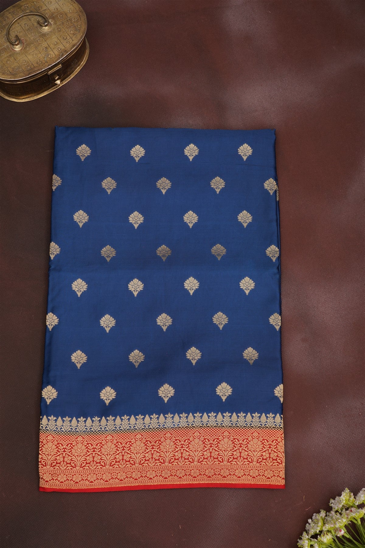 Banarasi Mashru Dark Blue Saree