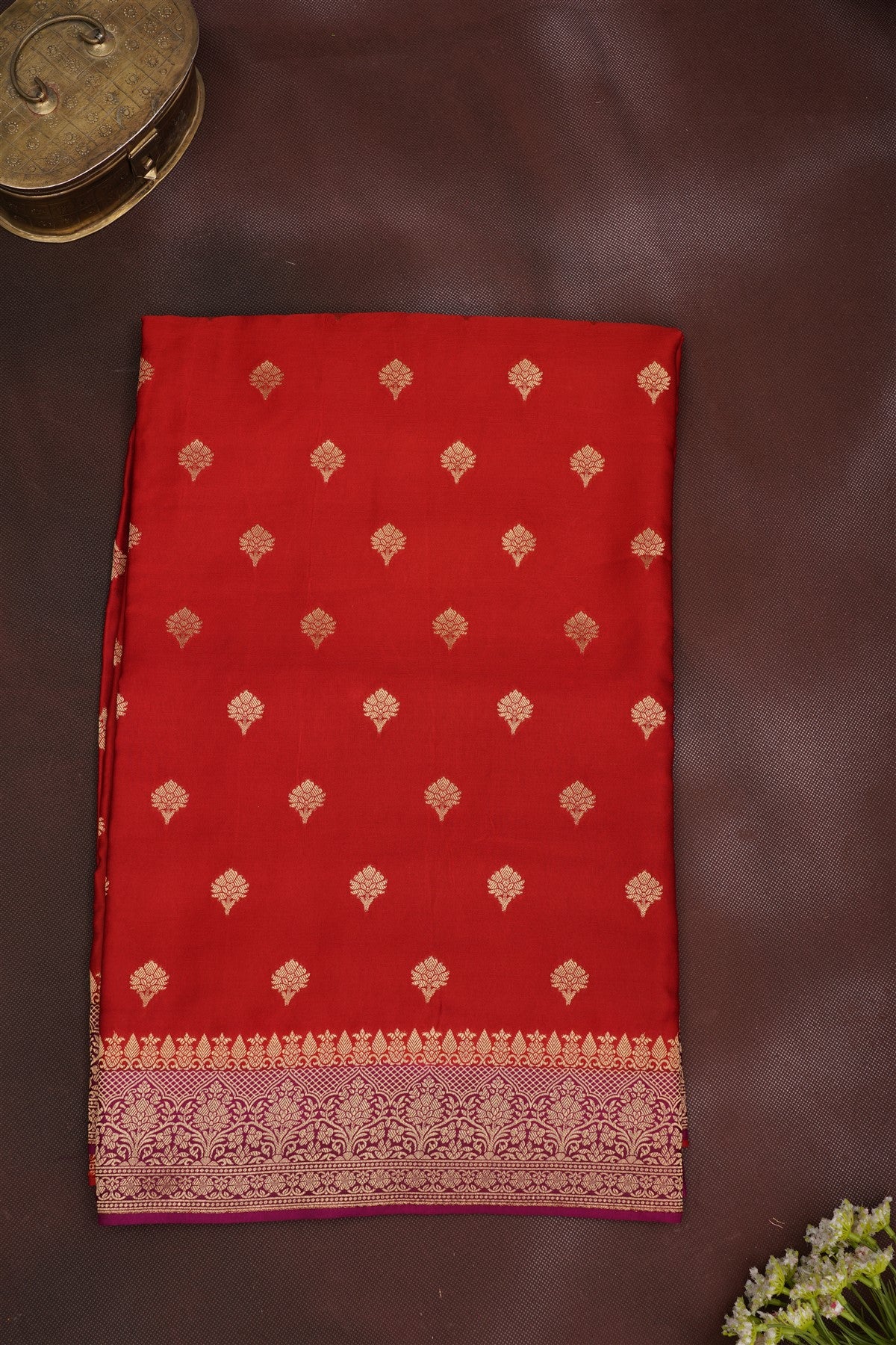 Banarasi Mashru Maroon Saree