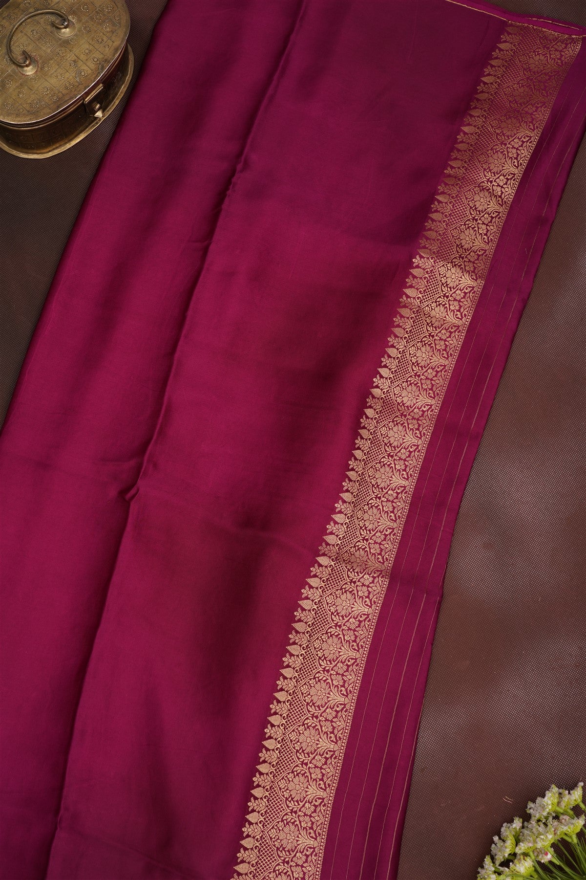 Banarasi Mashru Maroon Saree