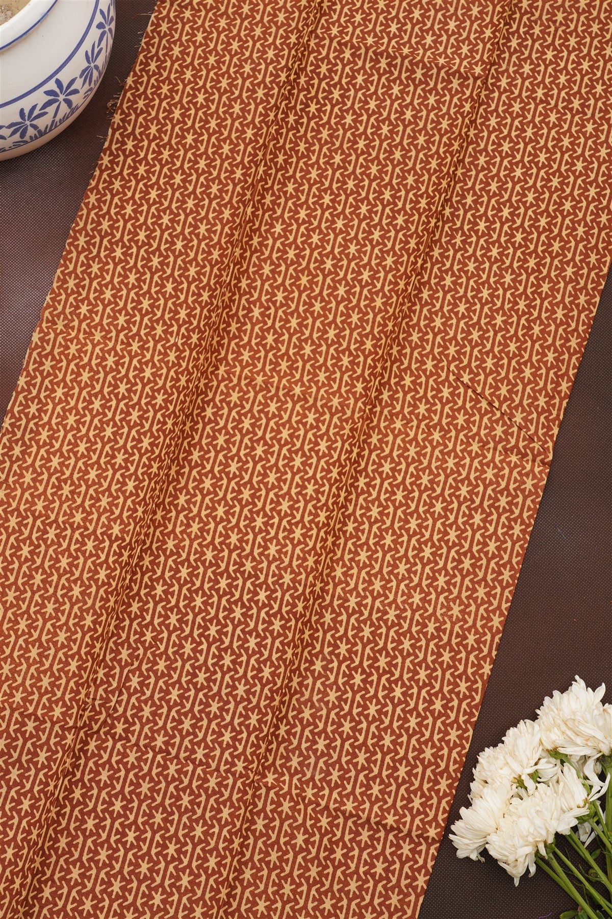 Fancy Cotton Cream Saree