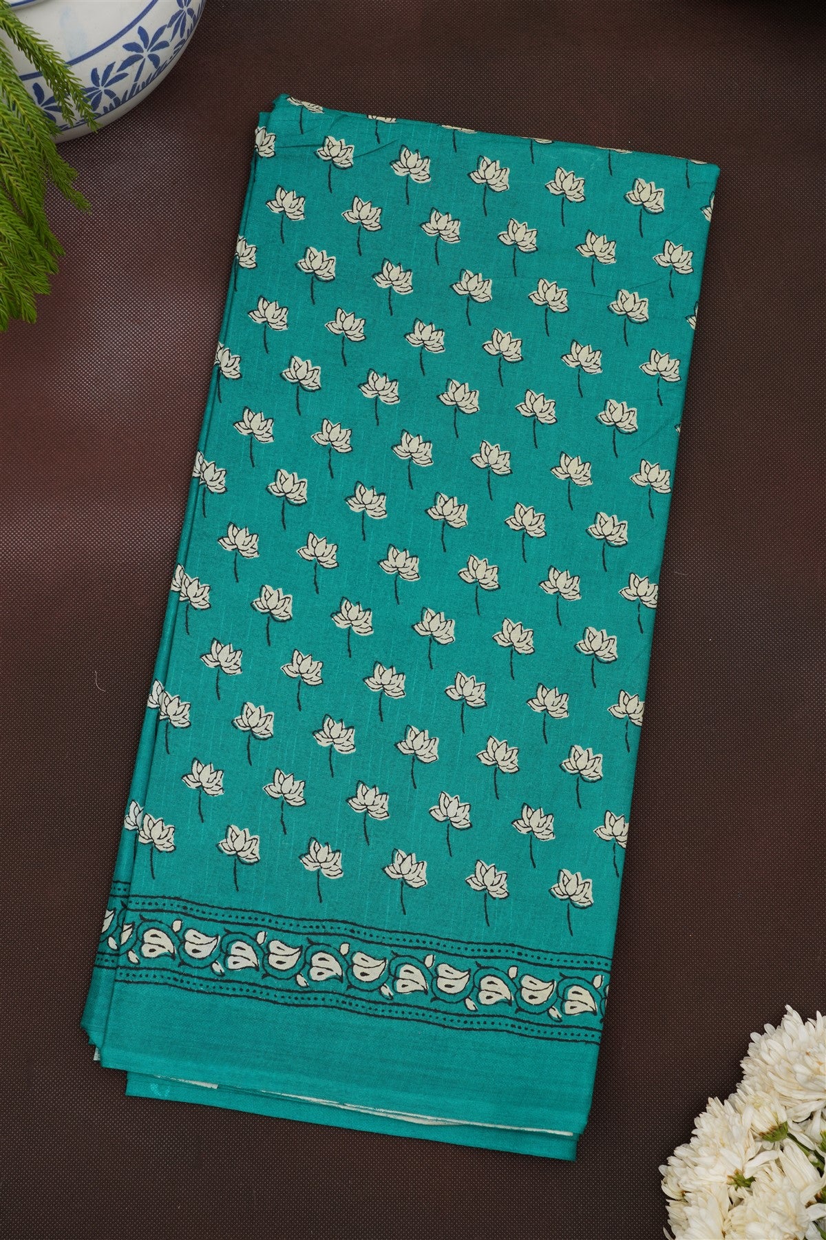 Fancy Cotton Blue Saree