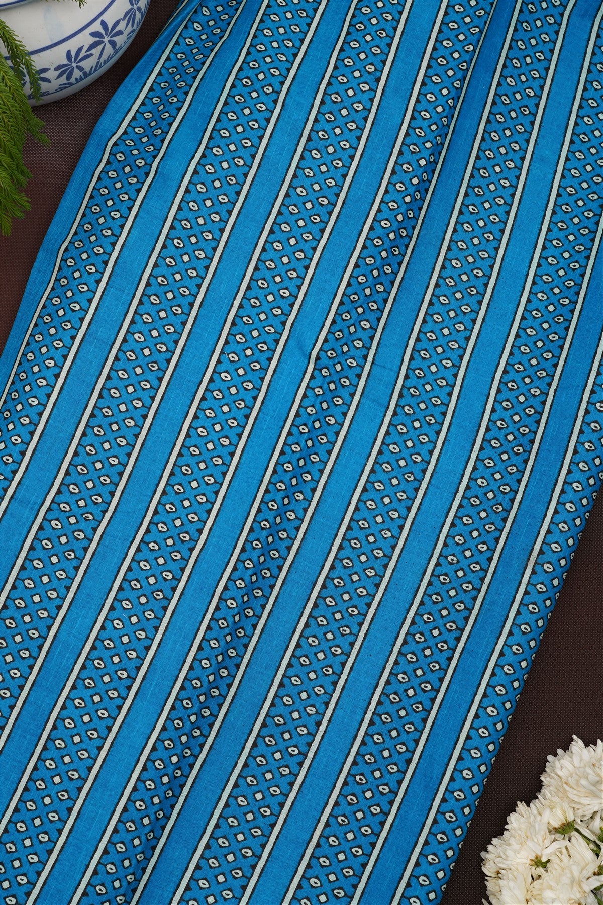 Fancy Cotton Blue Saree