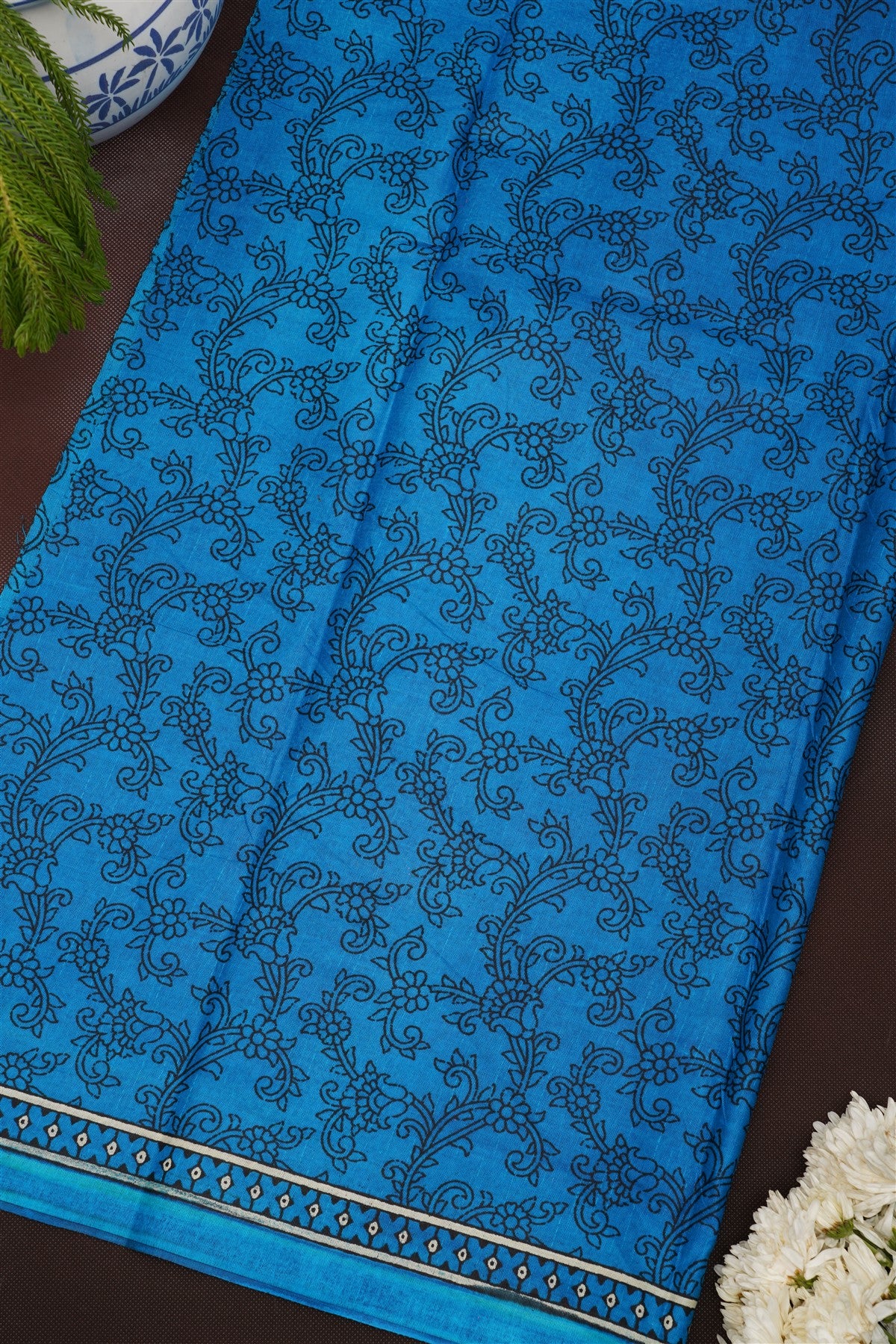 Fancy Cotton Blue Saree