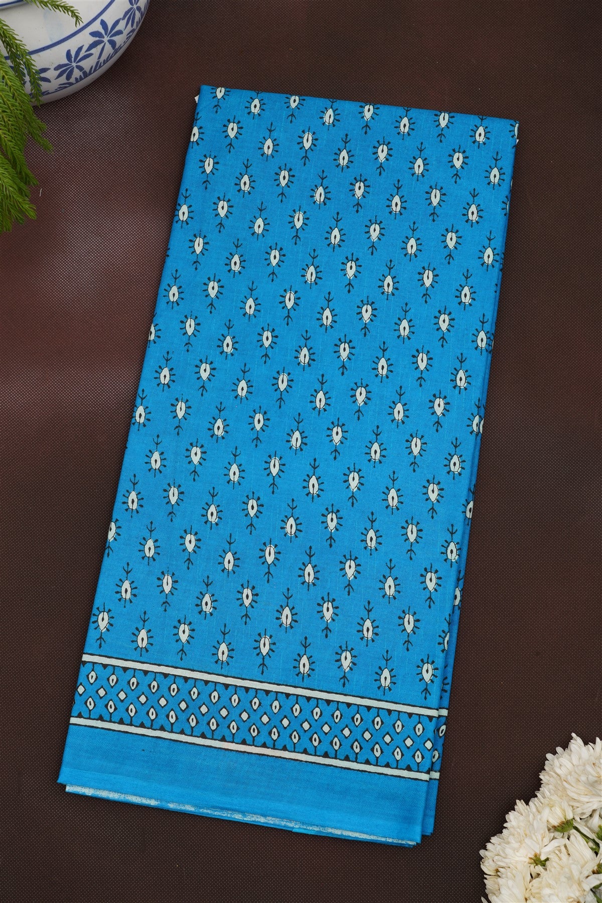 Fancy Cotton Blue Saree
