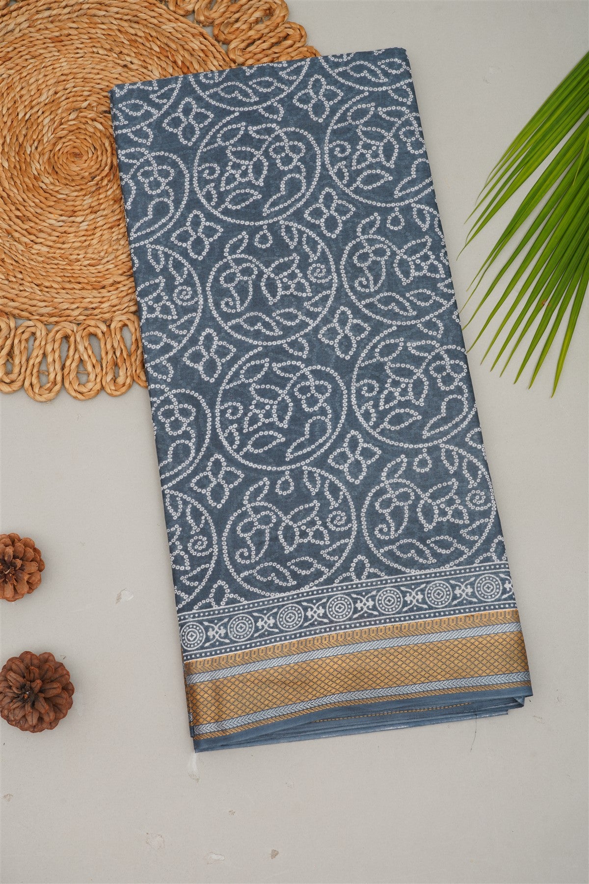 Fancy Cotton Grey Saree
