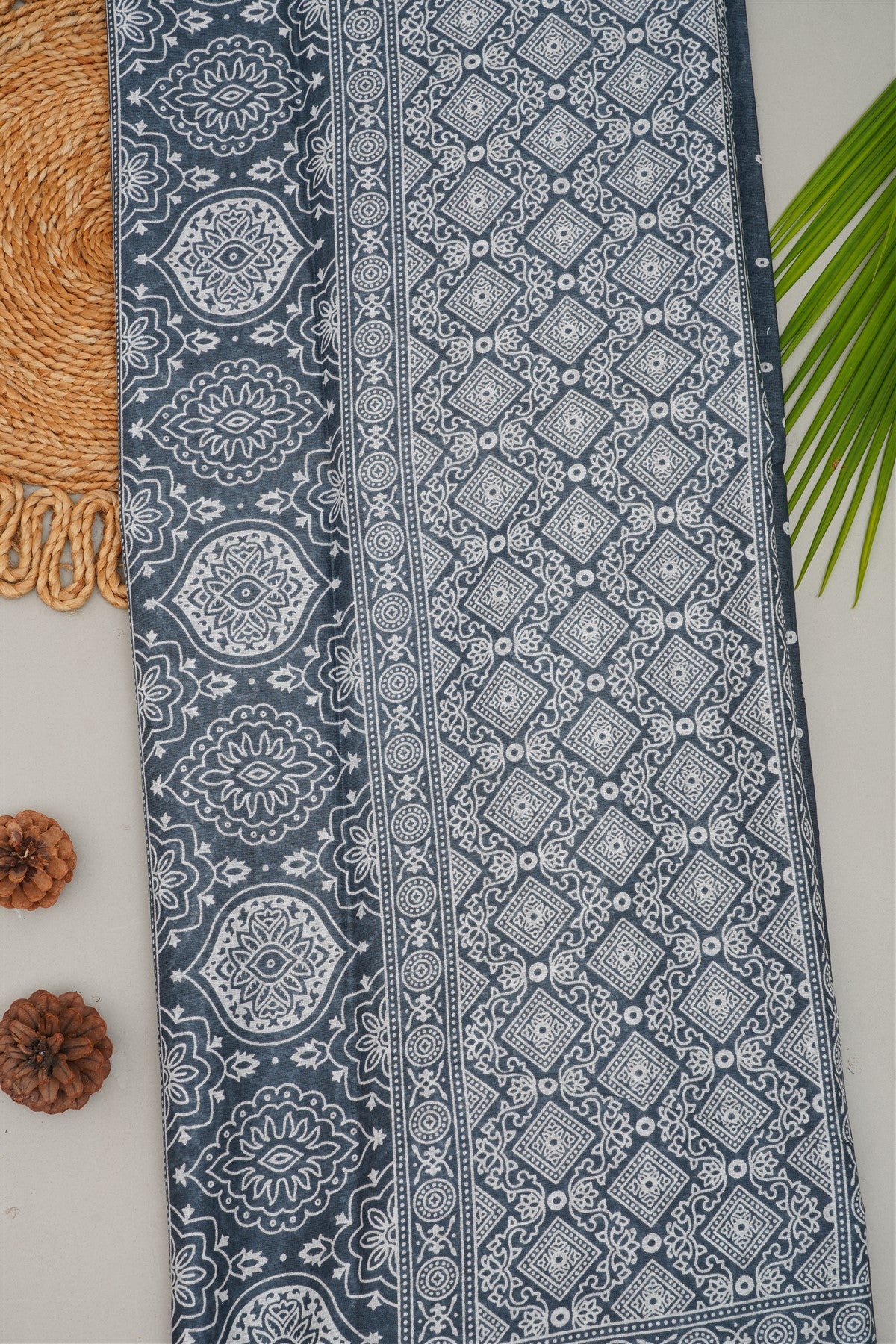 Fancy Cotton Grey Saree