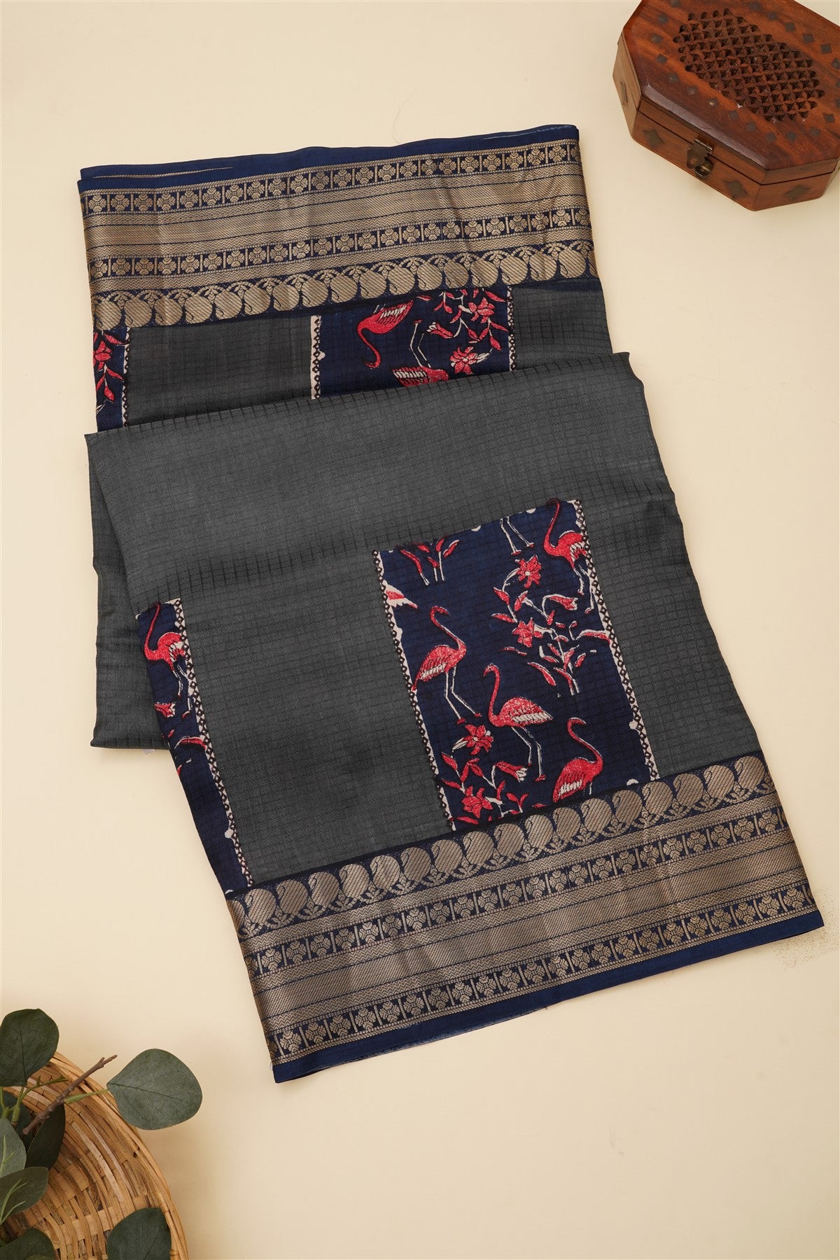 Fancy Dola Silk Grey Saree