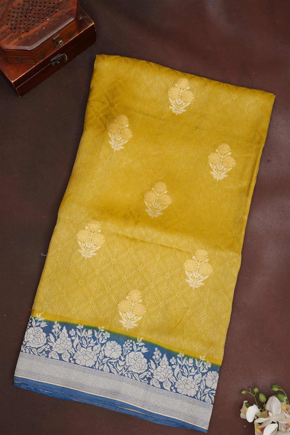 Banarasi Silk Olive Green Saree